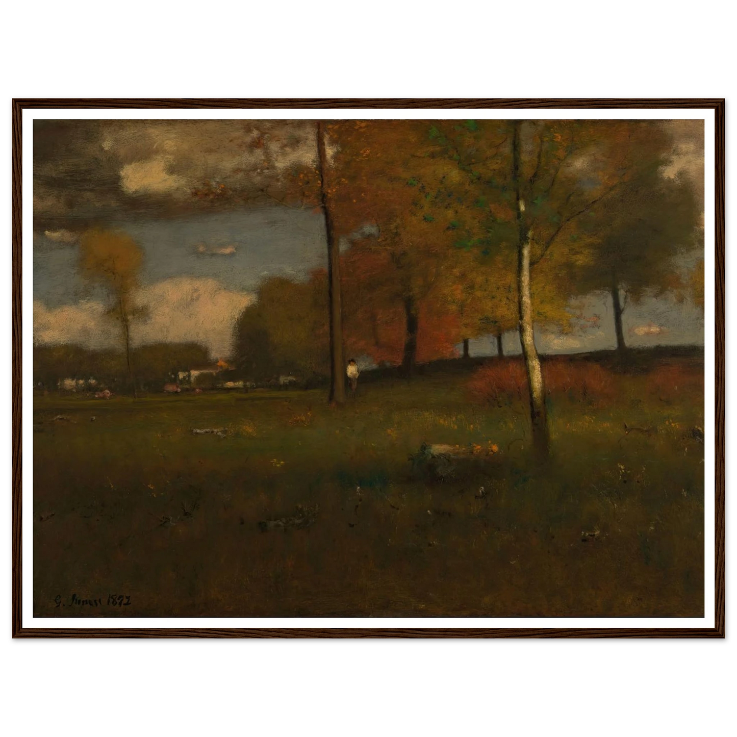 Near the Village, October (1892) Art Print | George Inness-Quipham Collections