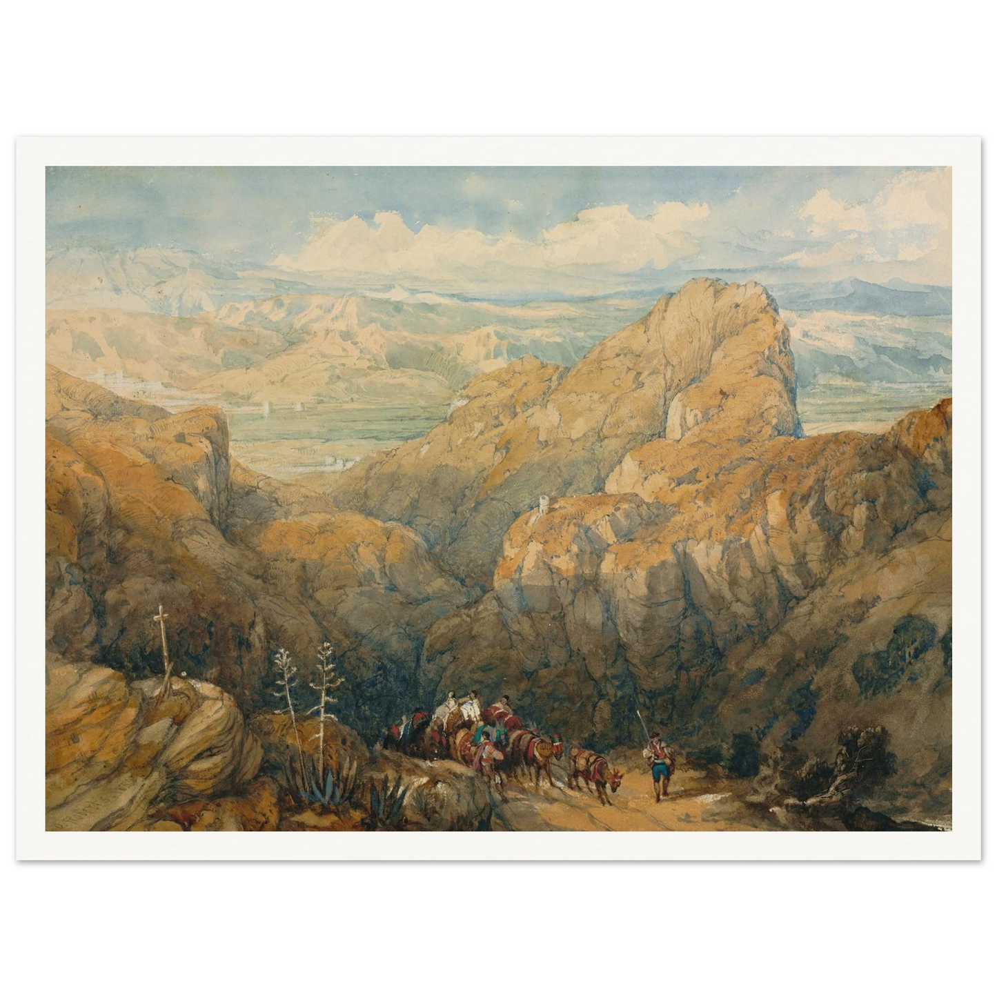 Descent into the Plain of Granada (1834) Art Print | David Roberts-Quipham Collections
