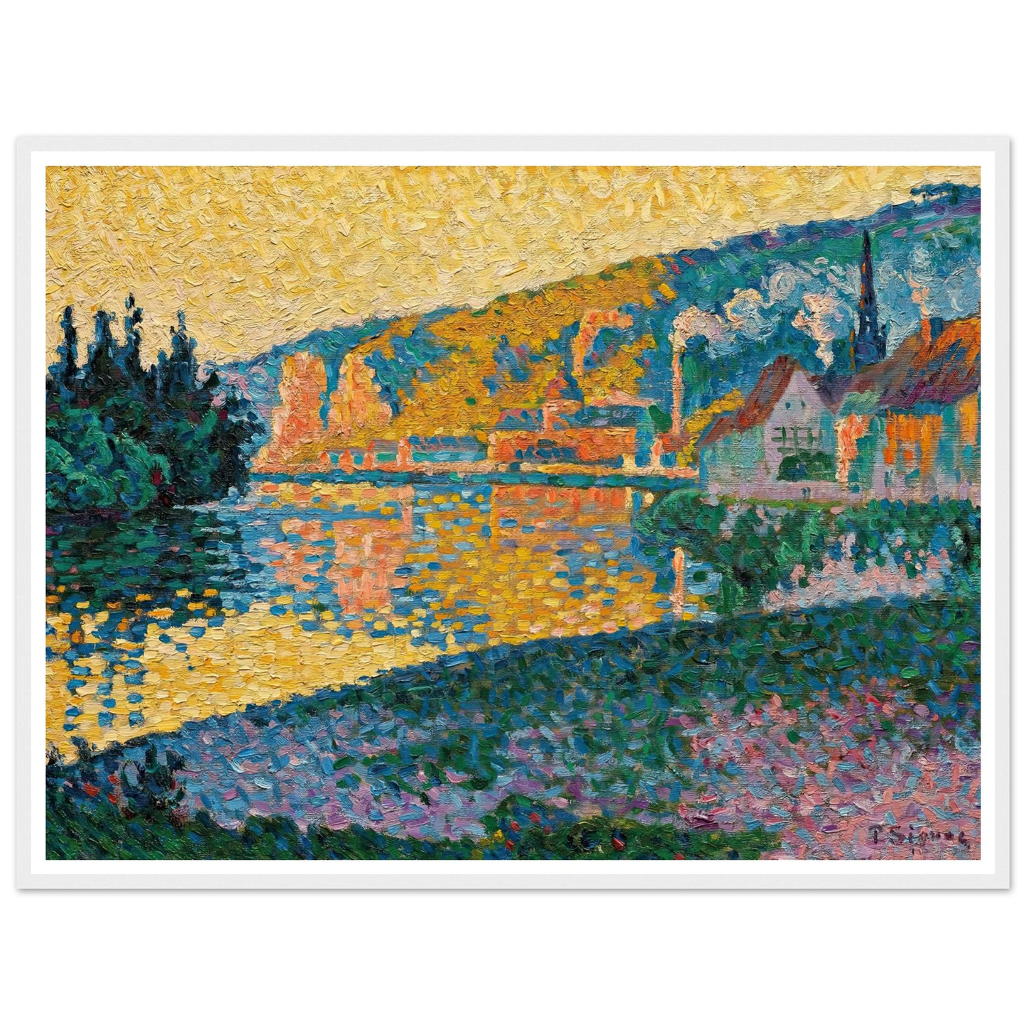 Les Andelys. Soleil couchant (1898) Art Print | Paul Signac-Quipham Collections