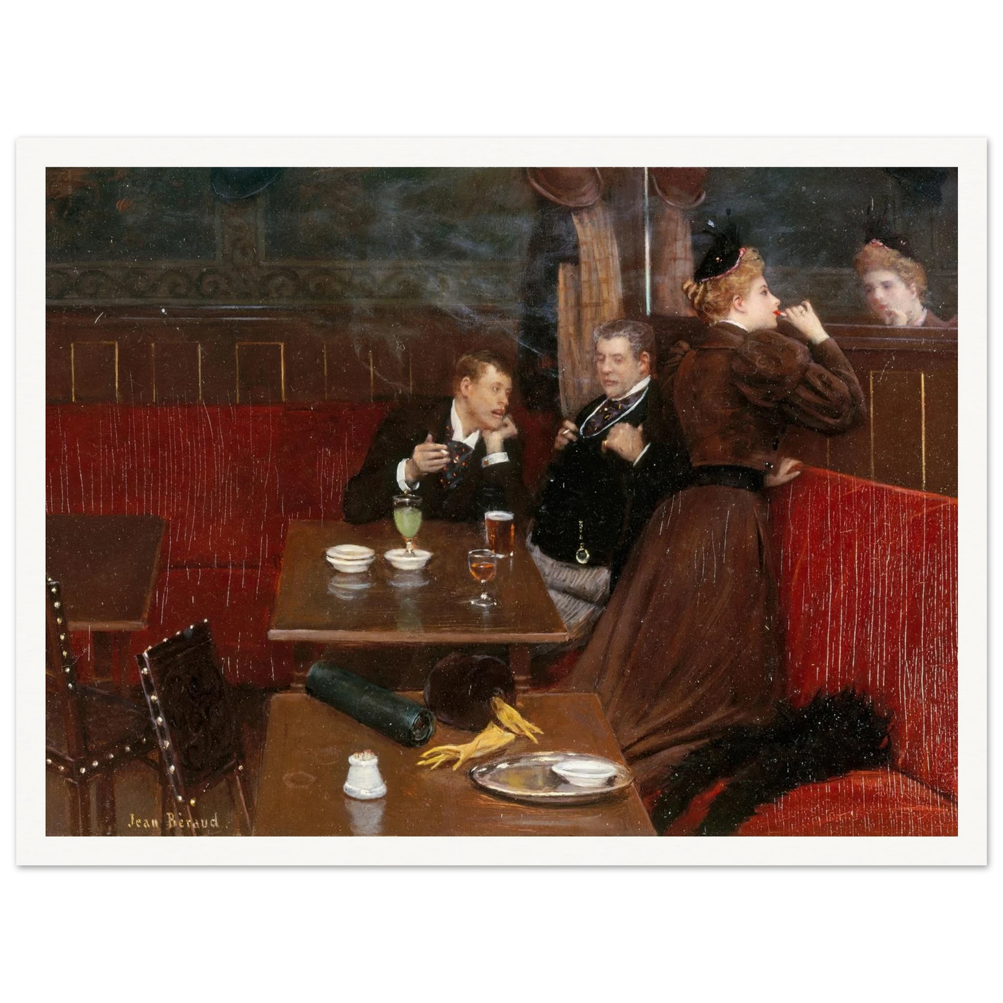 Trois personnages dans un café (1890) Art Print | Jean Beraud-Quipham Collections