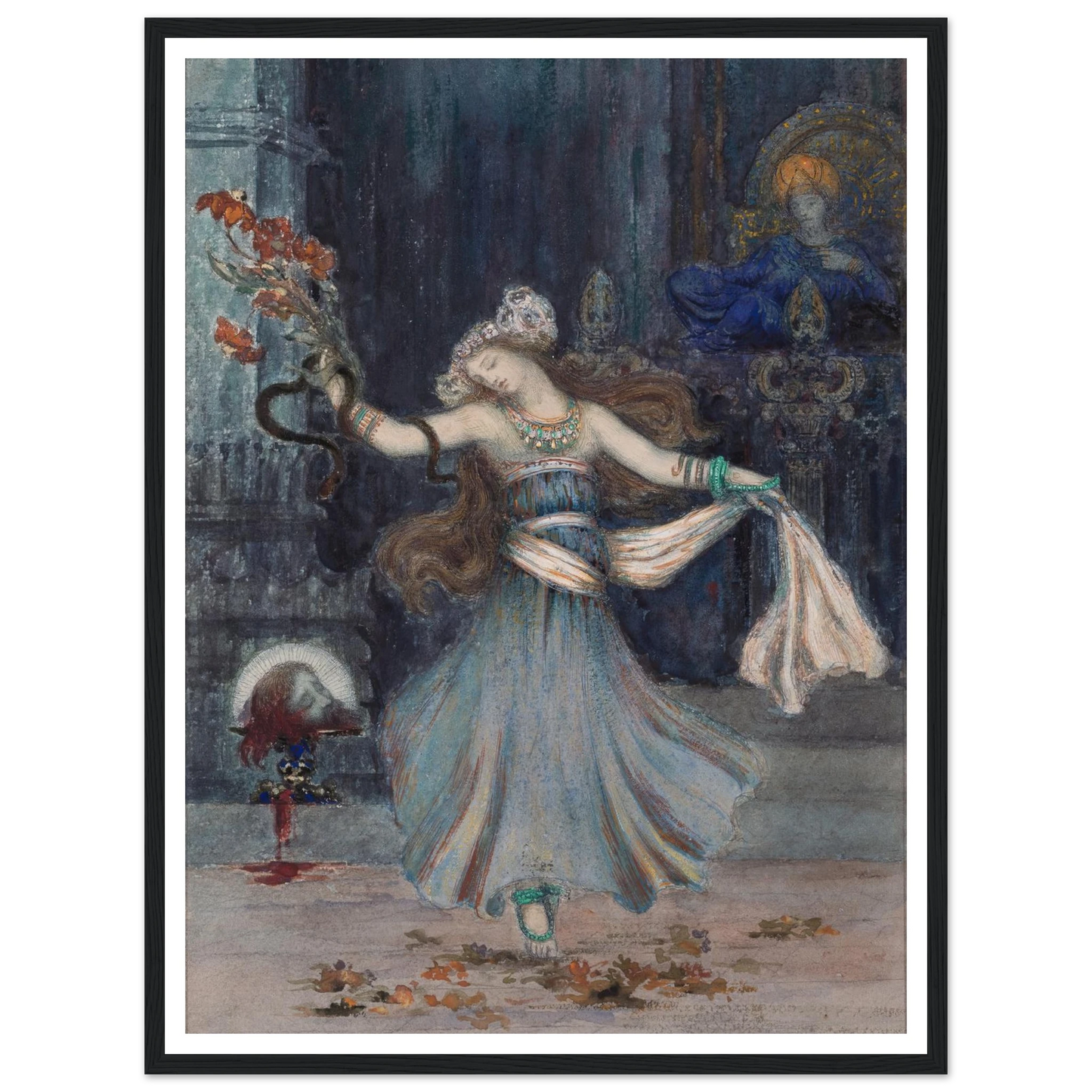 Salomé Dancing Before the Head of St. John the Baptist (mid to late 19th century) Art Print | Gustave Moreau-Quipham Collections
