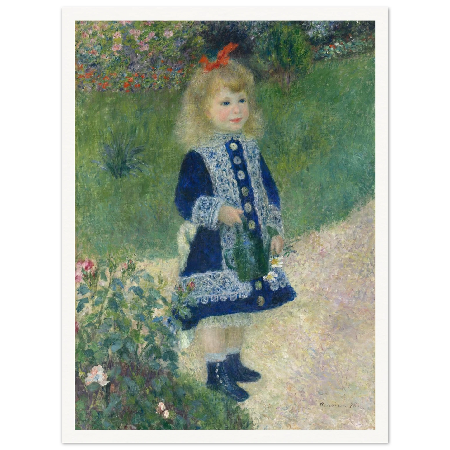 A Girl with a Watering Can (1876) Art Print | Pierre Auguste Renoir-Quipham Collections