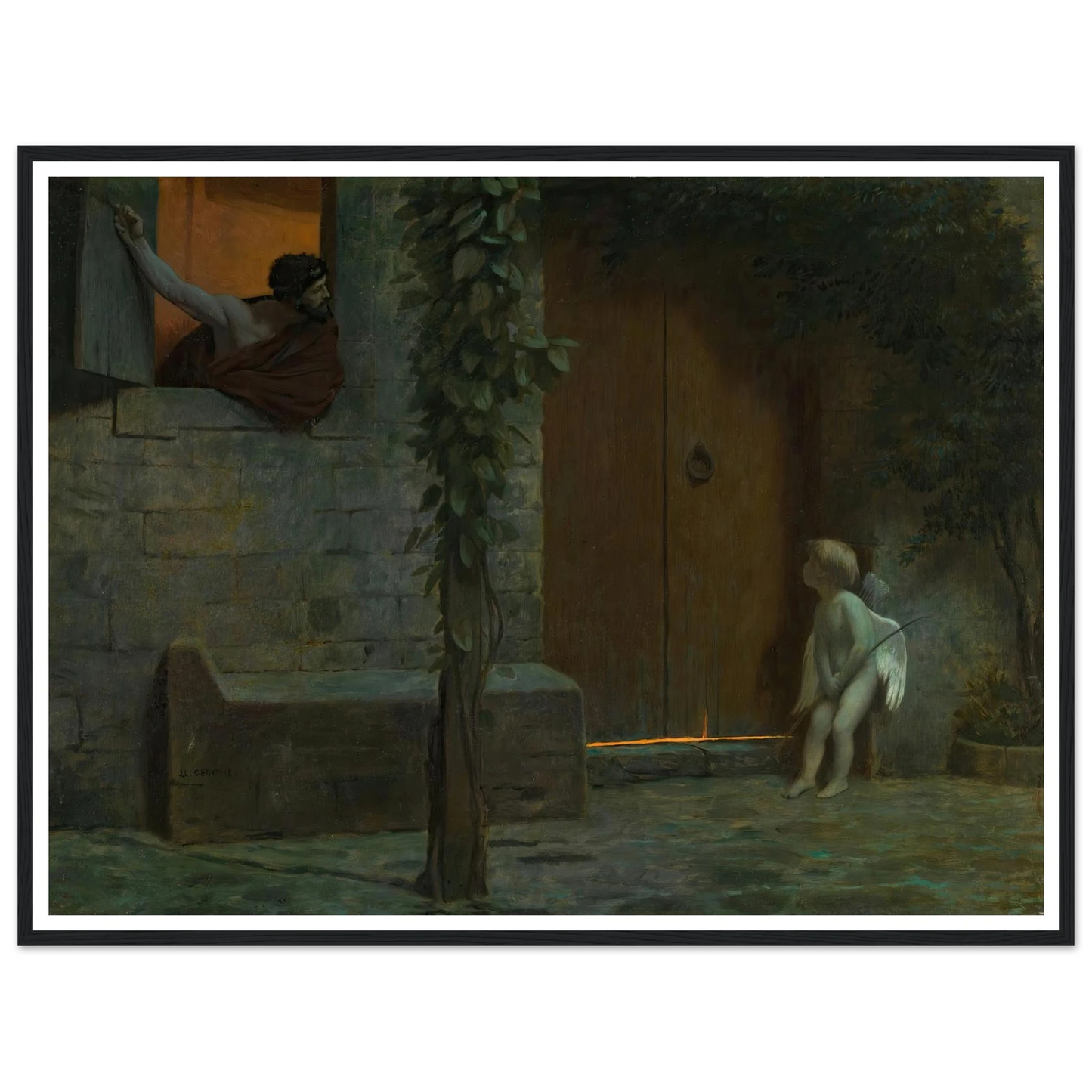 Cupid at the Door in a Rainstorm Art Print | Jean Leon Gerome-Quipham Collections
