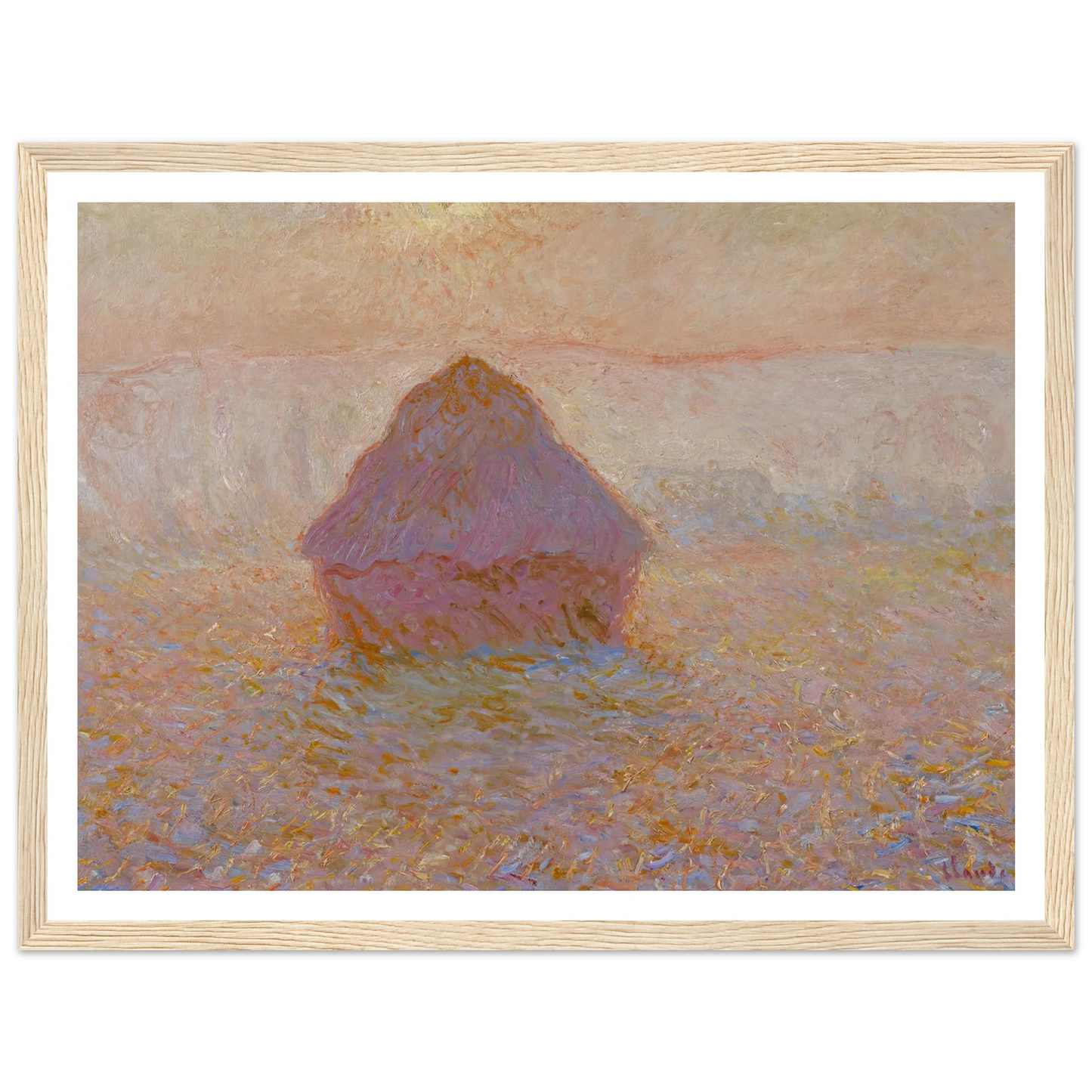 Grainstack-Sun in the Mist (1891) Art Print | Claude Monet-Quipham Collections