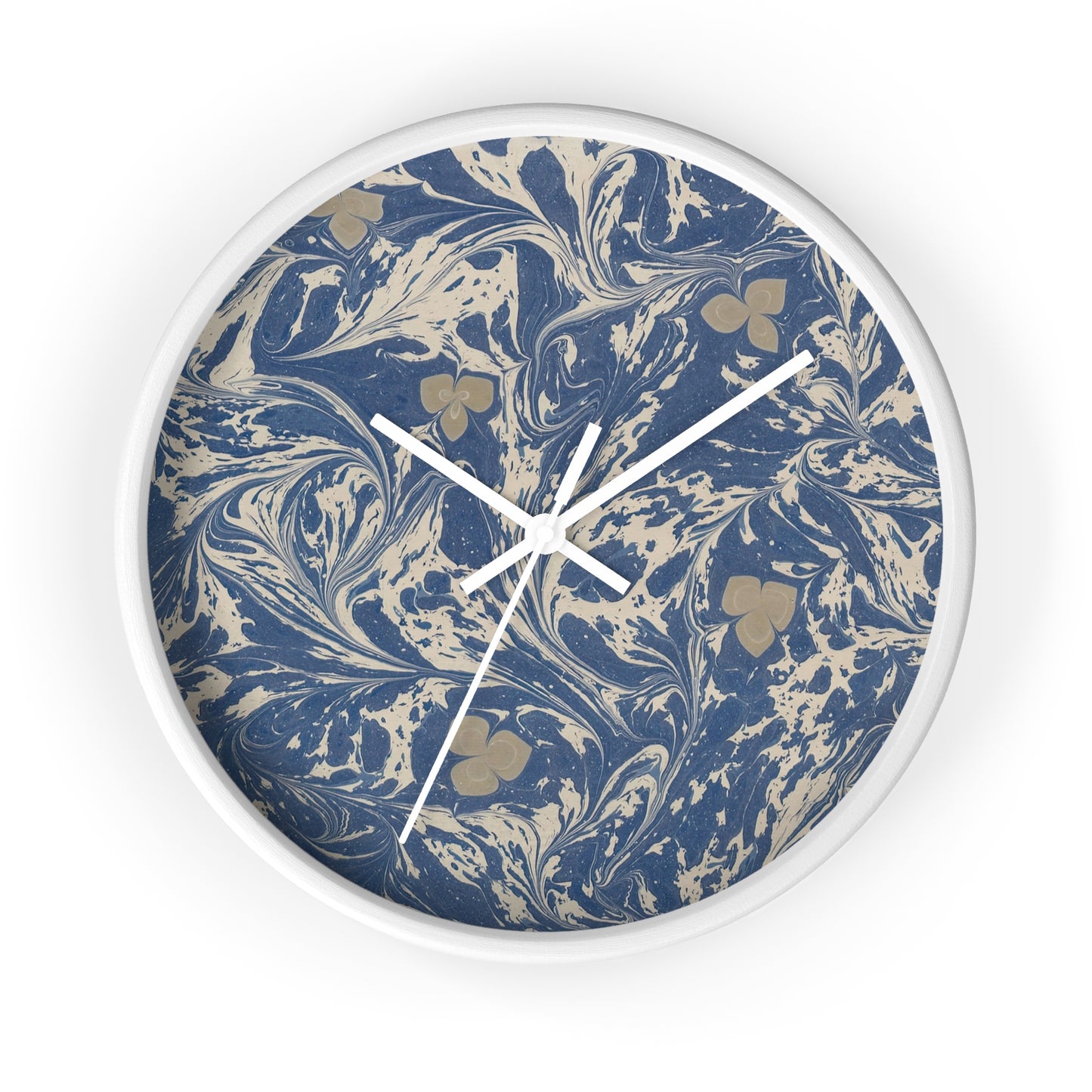 Marmorpapier (mit kleineren Blütenmotiven) Wall Clock | Anker Kyster-Quipham Collections
