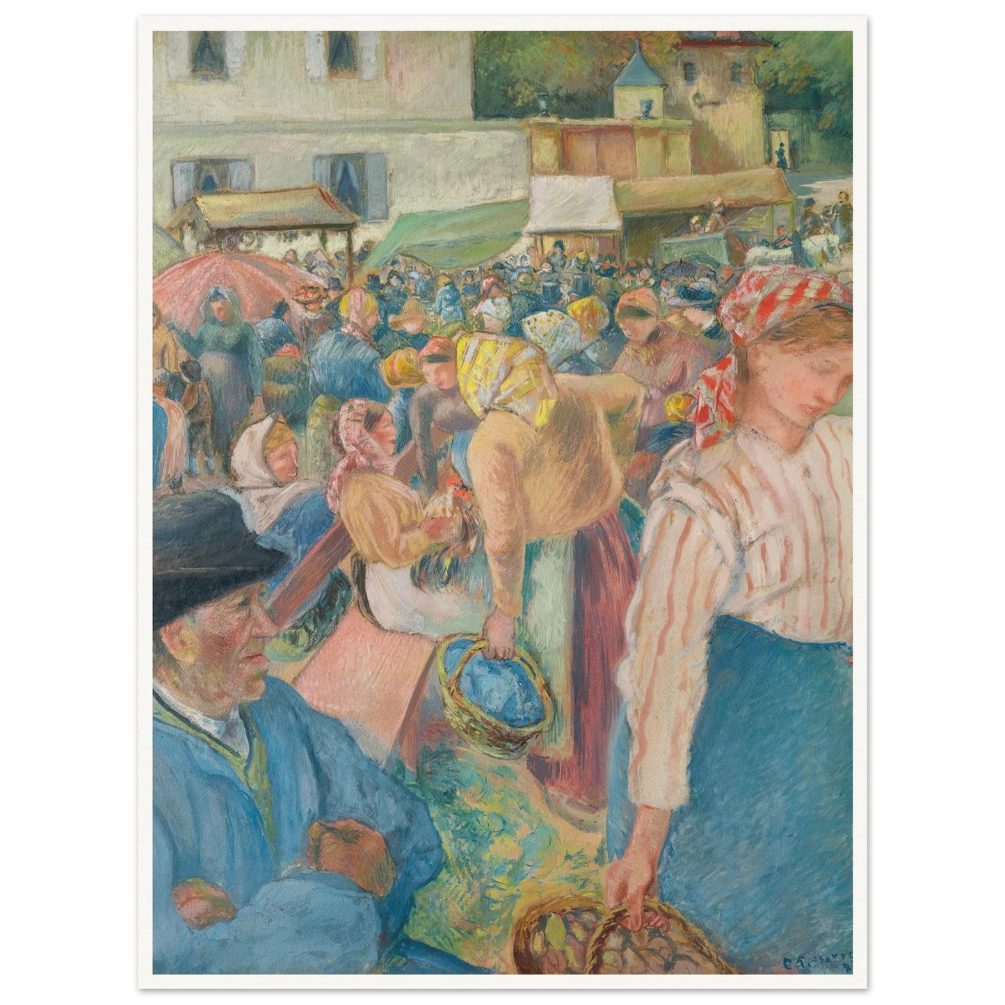 Marché à la volaille, Pontoise (1882) Art Print | Camille Pissarro-Quipham Collections