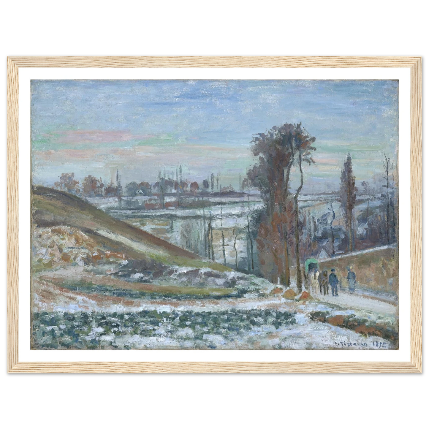 Snowy Landscape near l’Hermitage (1875) Art Print | Camille Pissarro-Quipham Collections