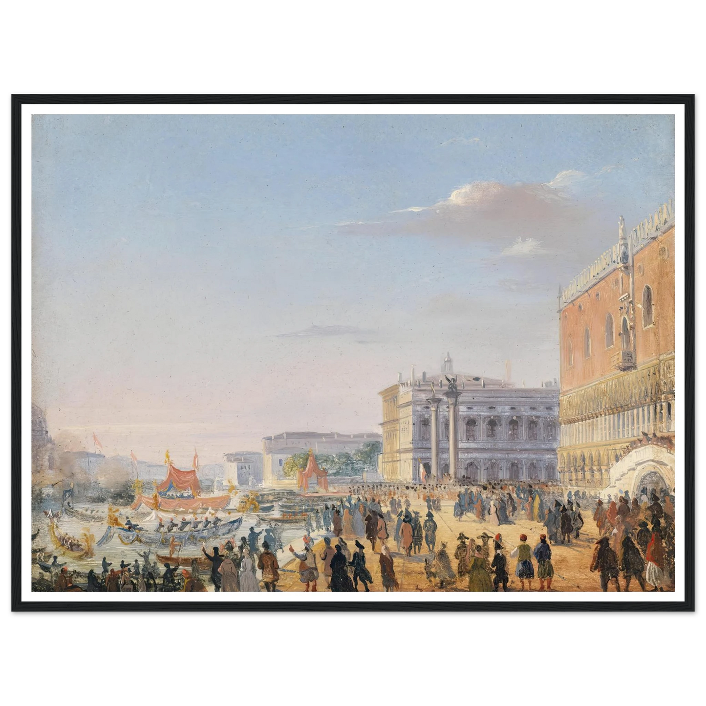 Ankunft Franz Joseph und Elisabeth in Venedig Art Print | Ippolito Caffi-Quipham Collections