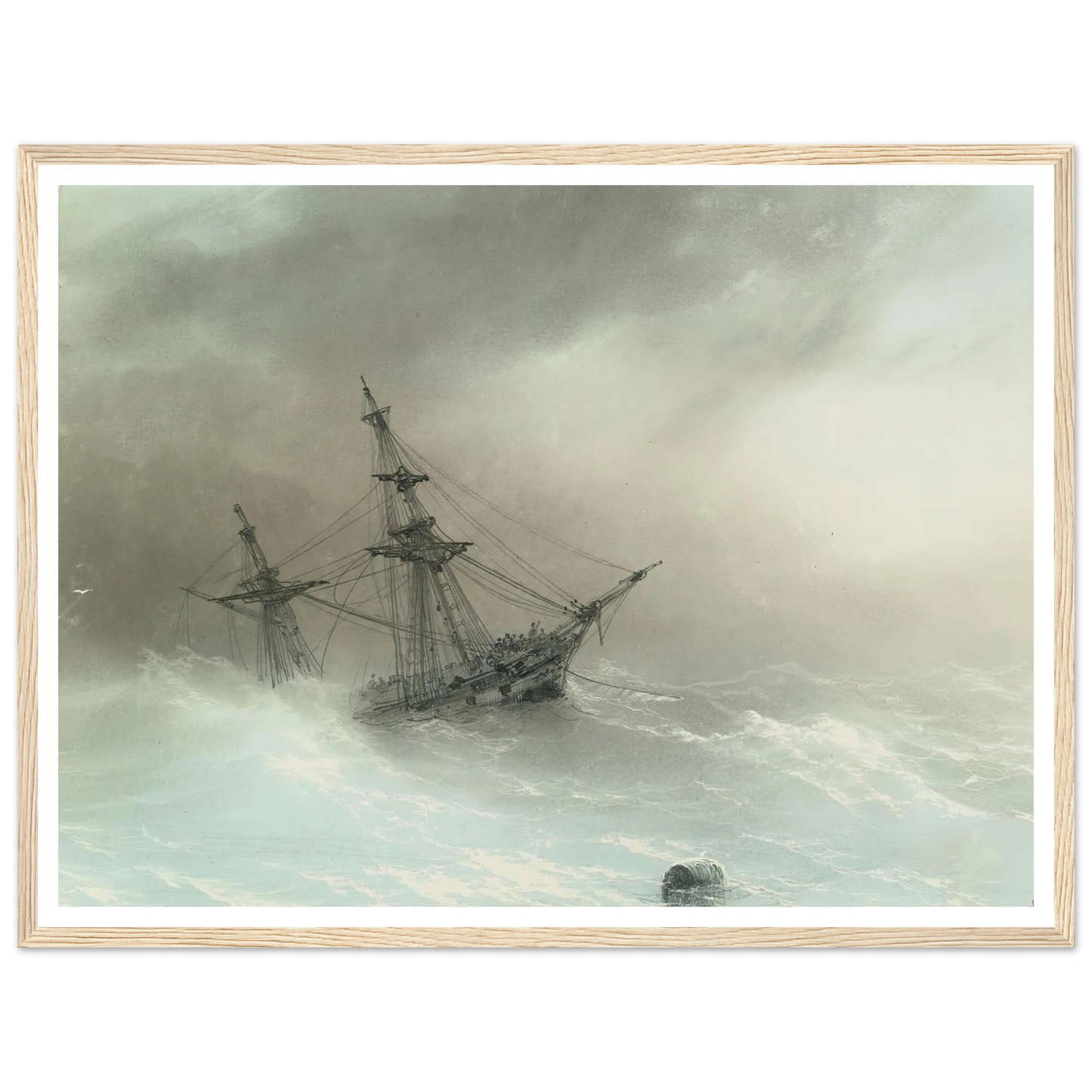 Ship In A Stormy Sea (1888) Art Print | Ivan Konstantinovich Aivazovsky-Quipham Collections