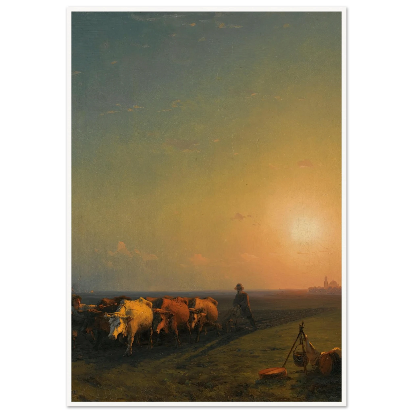 Ploughing The Fields, Crimea (1865) Art Print | Ivan Konstantinovich Aivazovsky-Quipham Collections
