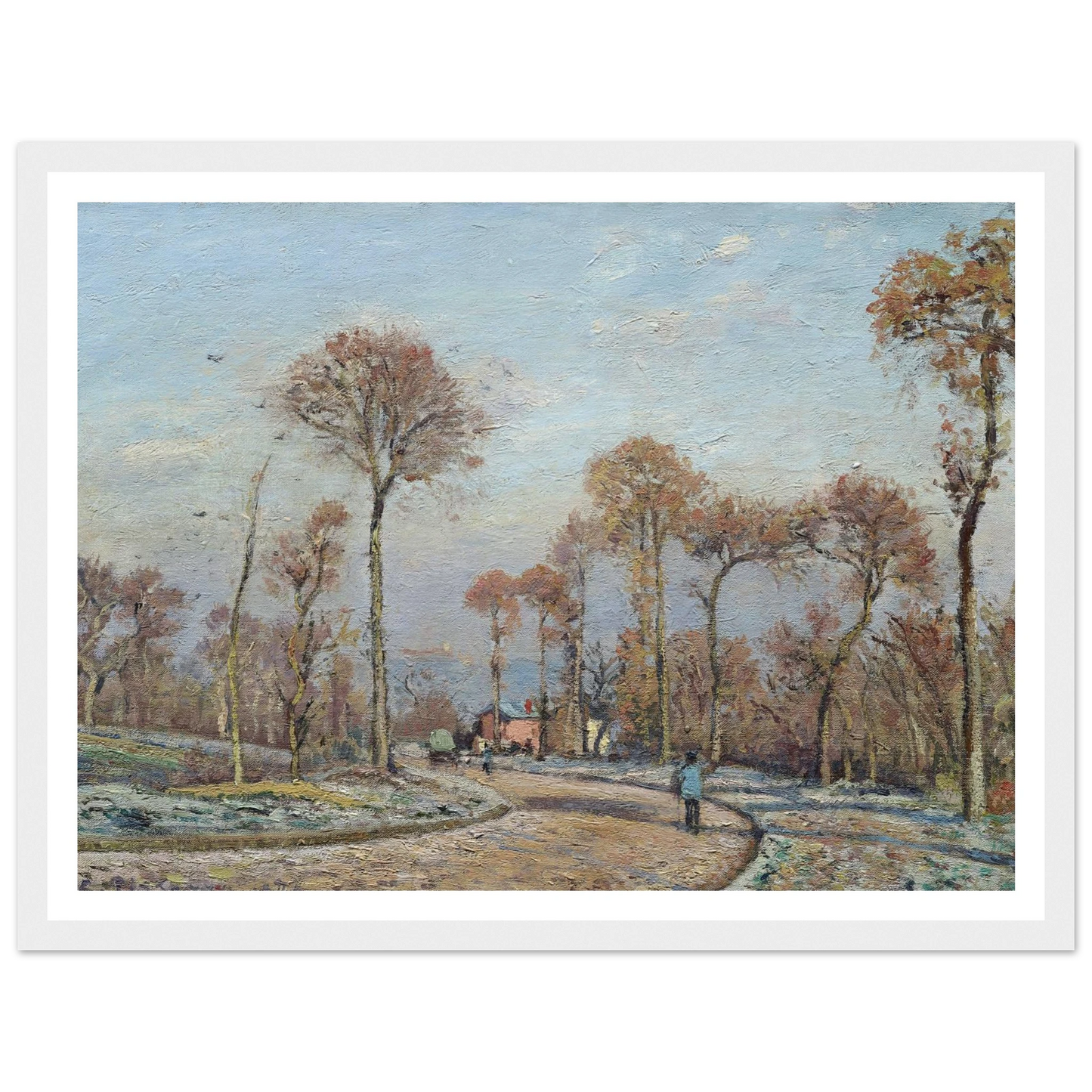 The Road to Versailles, Louveciennes,Morning Frost (1871) Art Print | Camille Pissarro-Quipham Collections