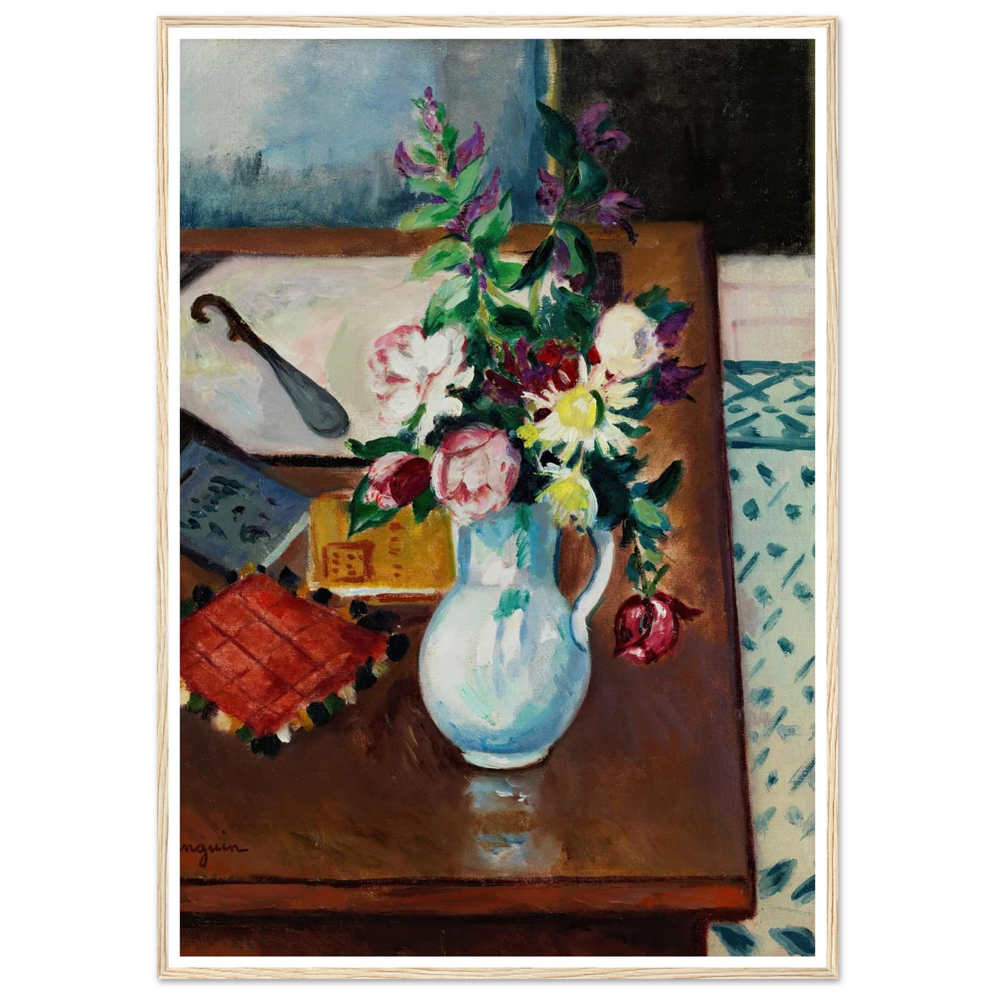 Coin de table, fleurs roses Art Print | Henri Manguin-Quipham Collections