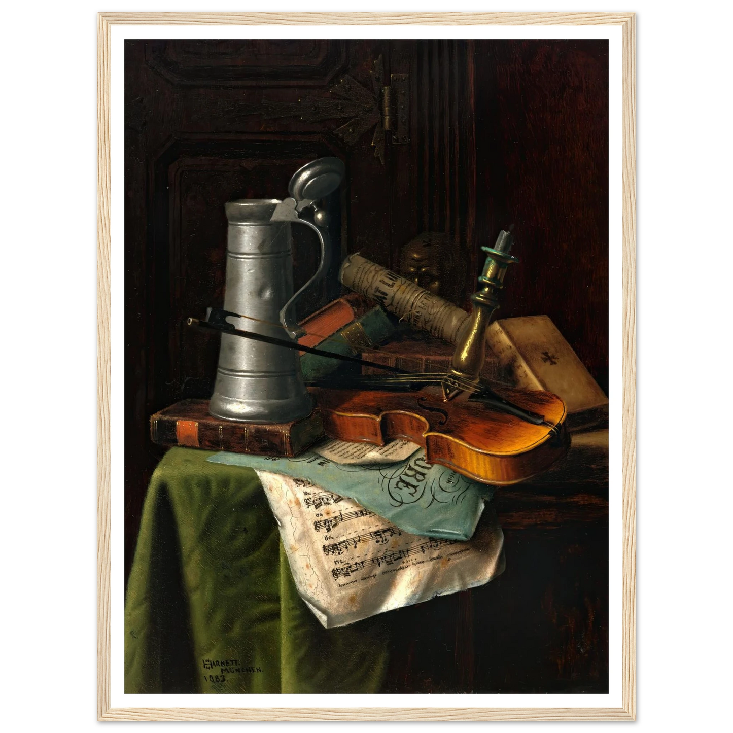 Still Life with Violin (1883) Art Print | William Michael Harnett-Quipham Collections