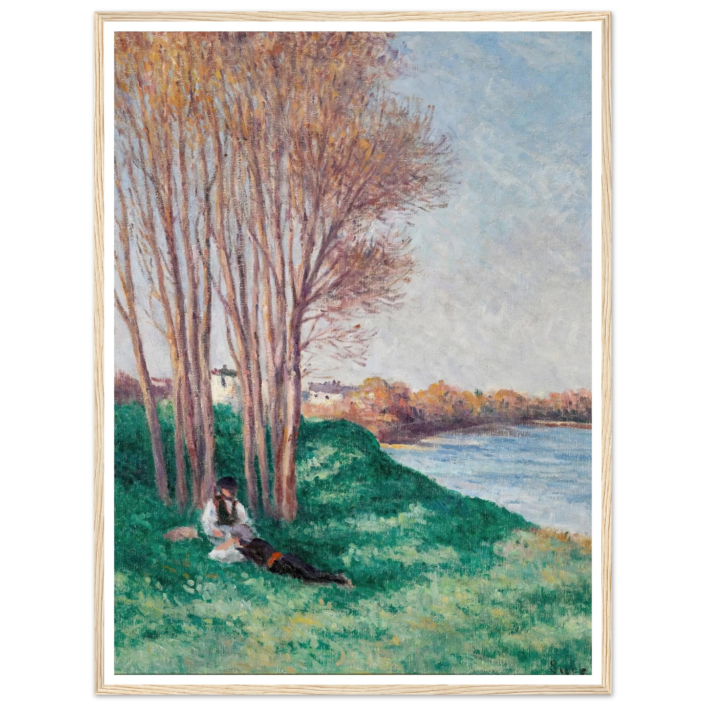 Le Repos sur les Bords de la Loire à Saint-Ay (circa 1910-12) Art Print | Maximilien Luce-Quipham Collections