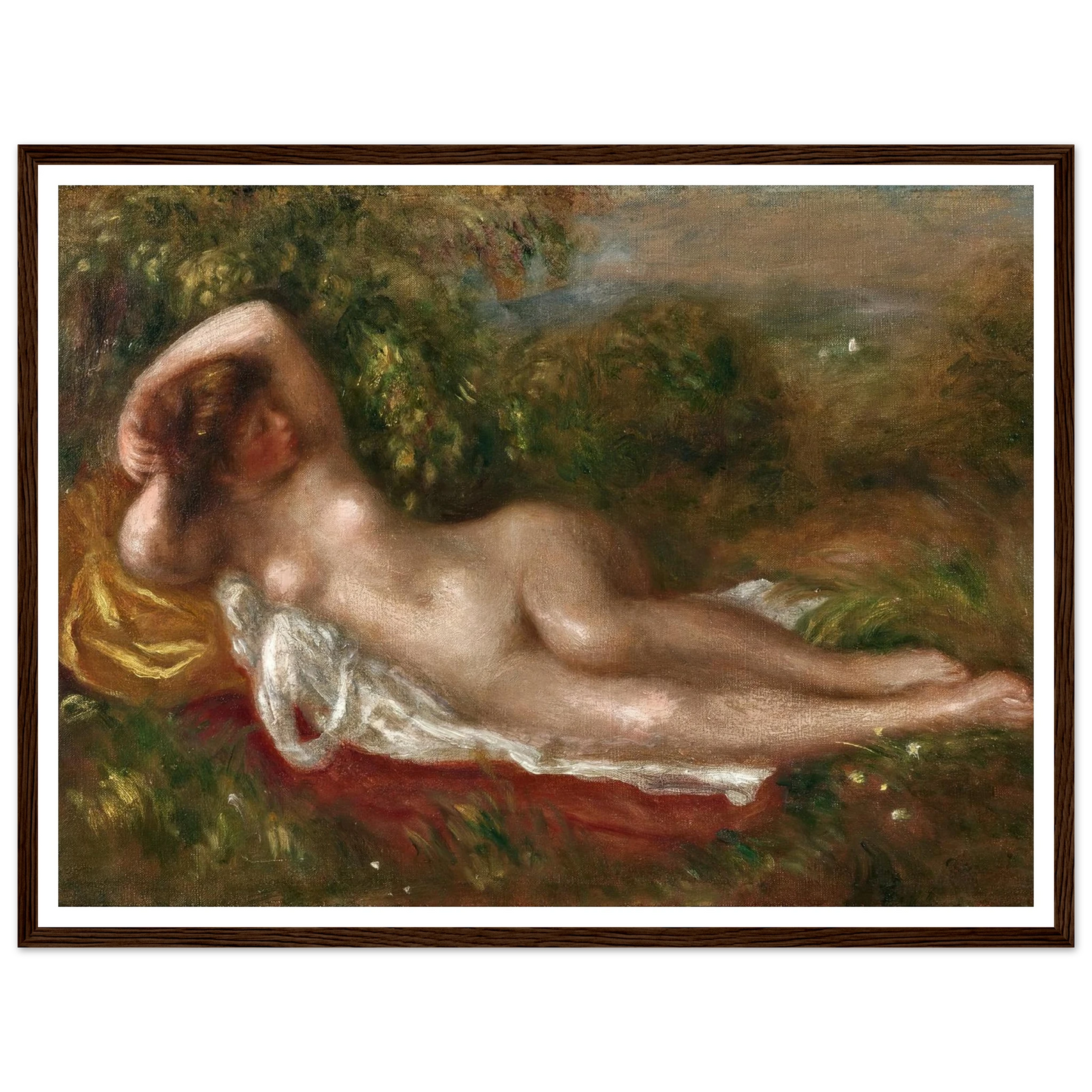 Jeune femme nue couchée dans l’herbe (circa 1900) Art Print | Pierre Auguste Renoir-Quipham Collections