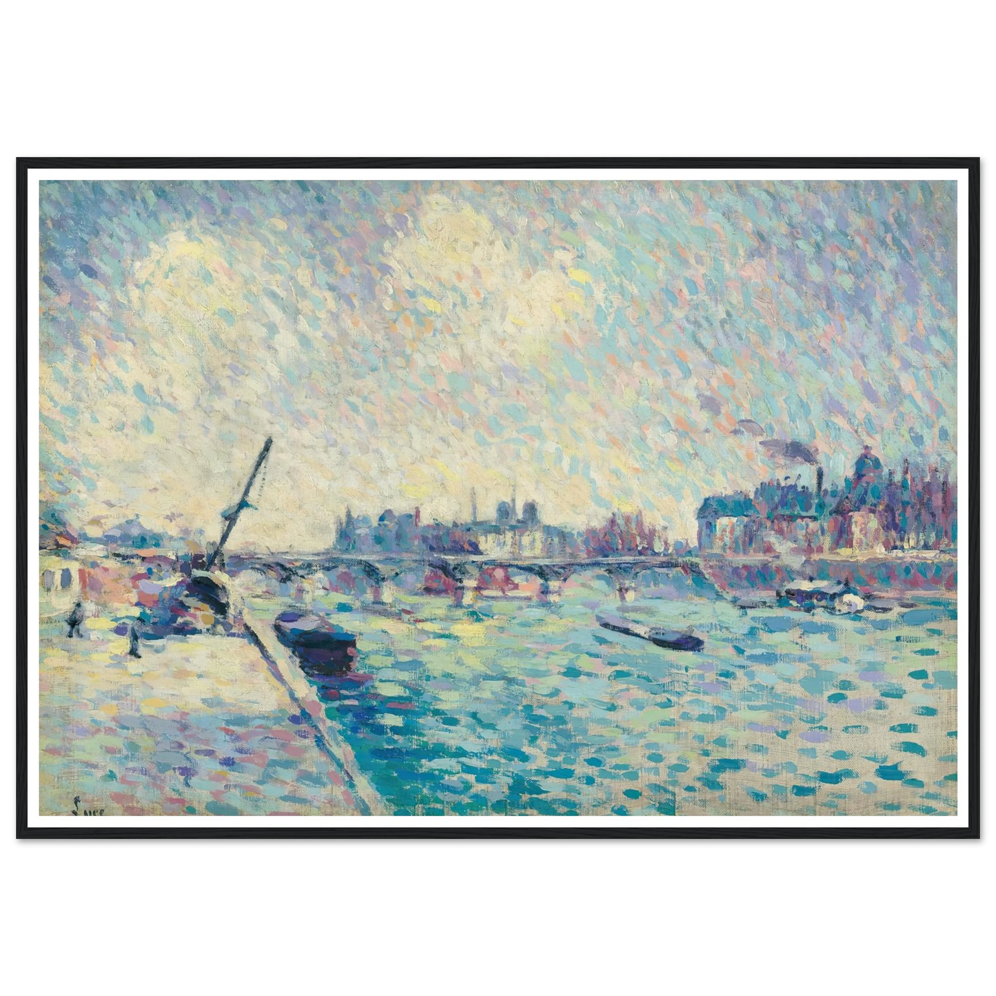 Paris, la Seine, Notre-Dame au loin (1898) Art Print | Maximilien Luce-Quipham Collections