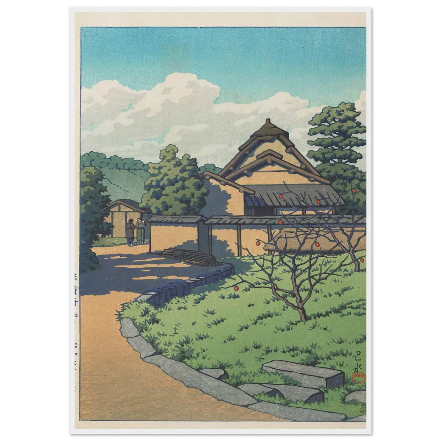 Horyuji Nishisato (The West Village, Horyuji Temple) (1956) Art Print | Kawase Hasui-Quipham Collections