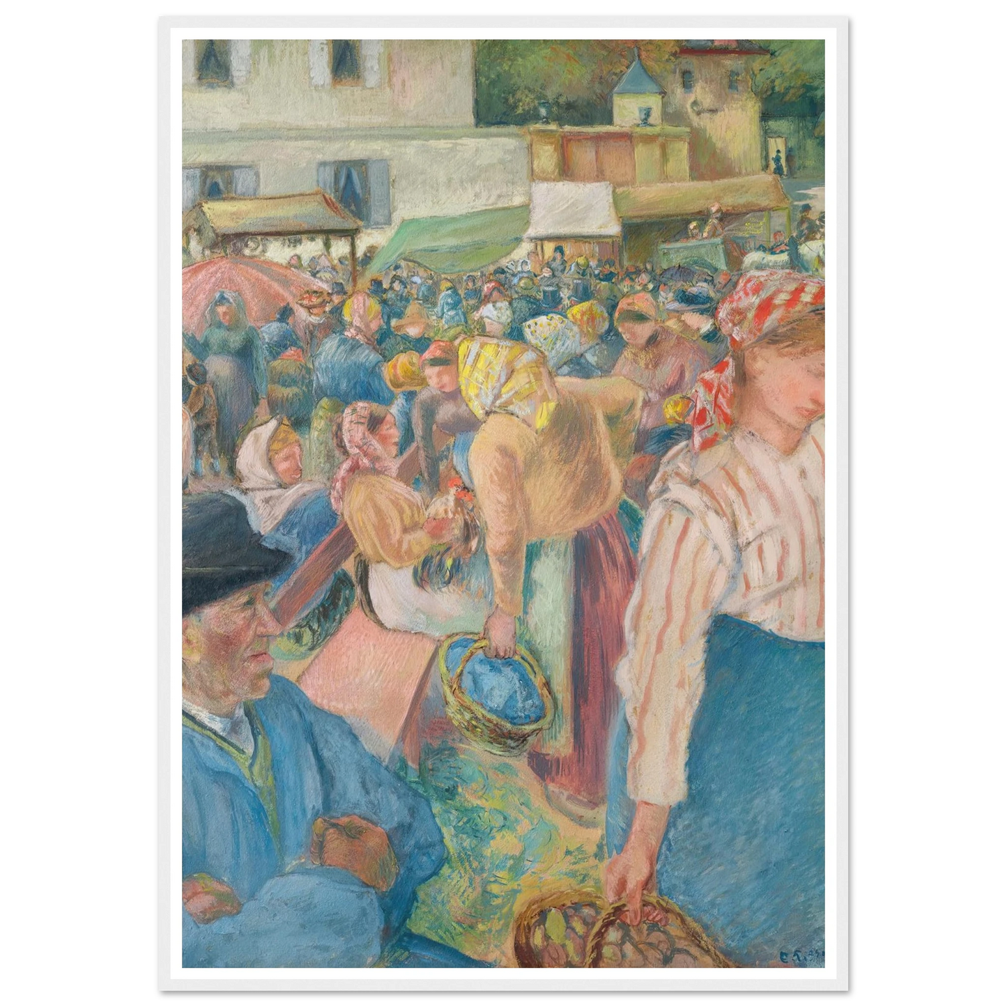 Marché à la volaille, Pontoise (1882) Art Print | Camille Pissarro-Quipham Collections