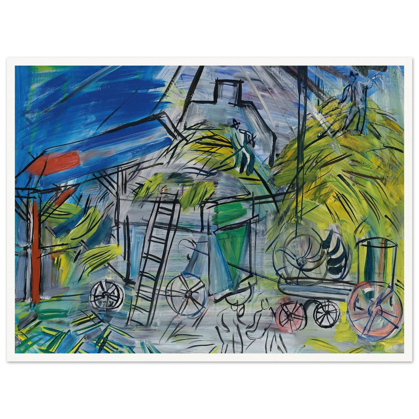 Dépiquage au ciel orageux (1946) Art Print | Raoul Dufy-Quipham Collections