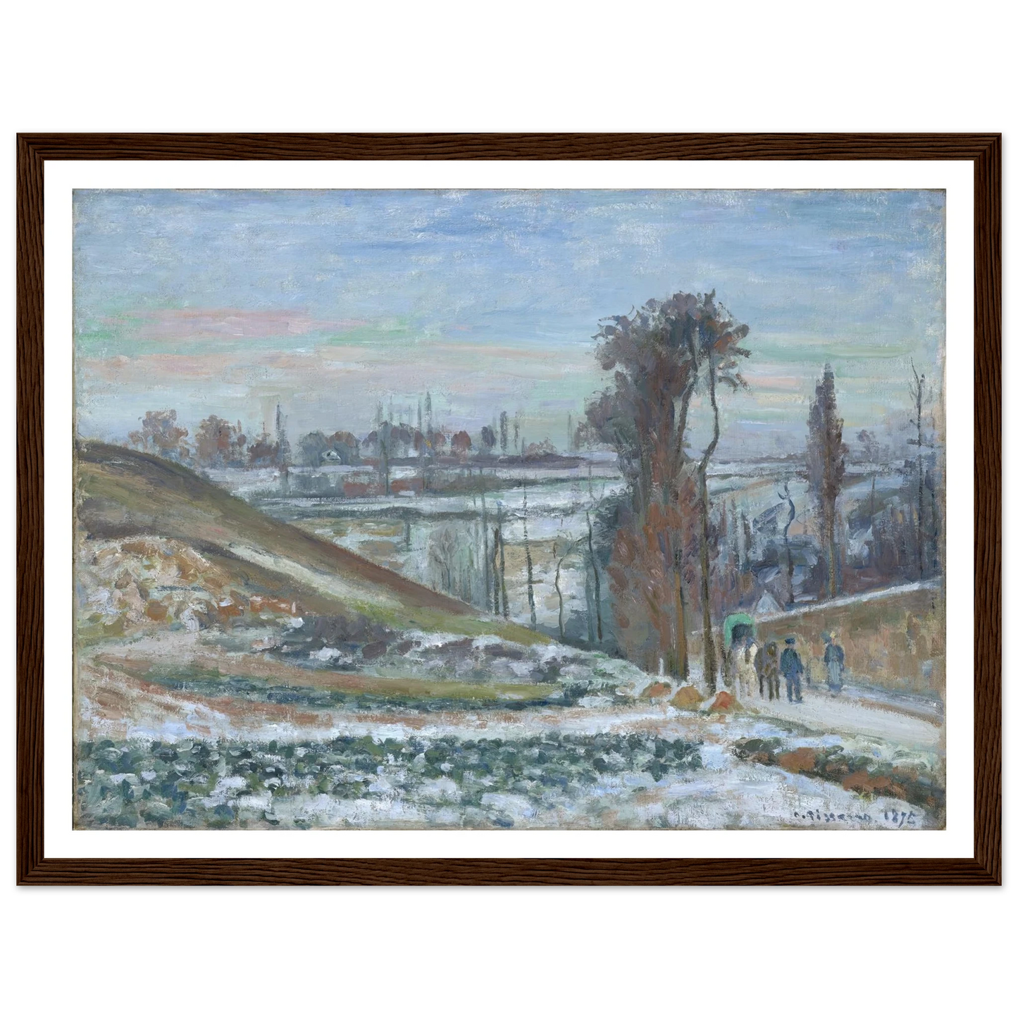 Snowy Landscape near l’Hermitage (1875) Art Print | Camille Pissarro-Quipham Collections