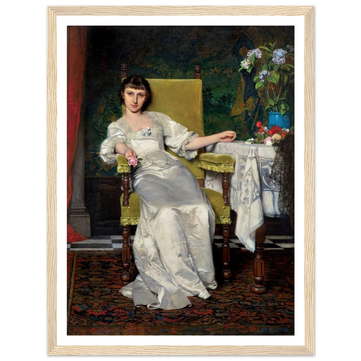 A lady with rose (1879) Art Print | Wladyslaw Czachorski-Quipham Collections