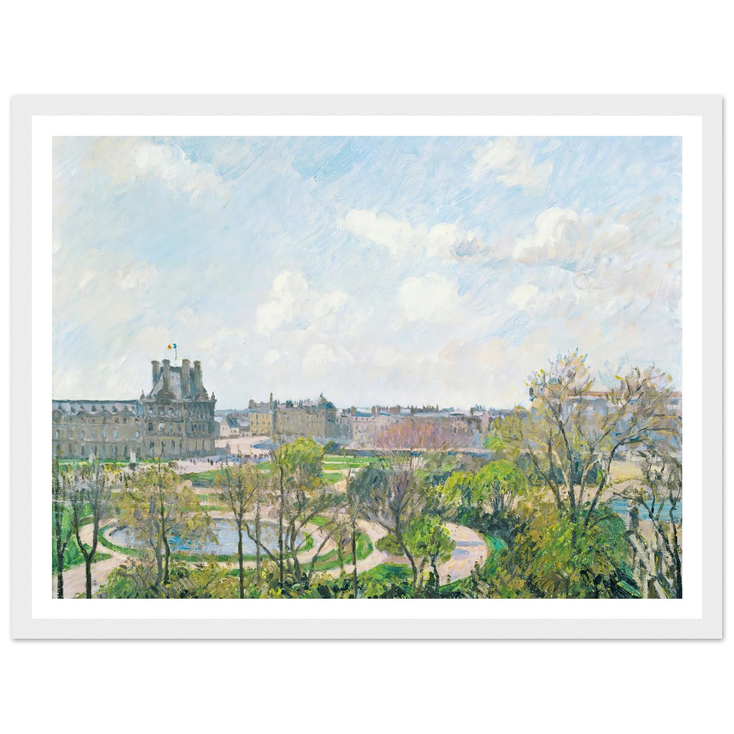 Le Jardin Des Tuileries Et Le Pavillon De Flore, Matin, Printemps (1900) Art Print | Camille Pissarro-Quipham Collections