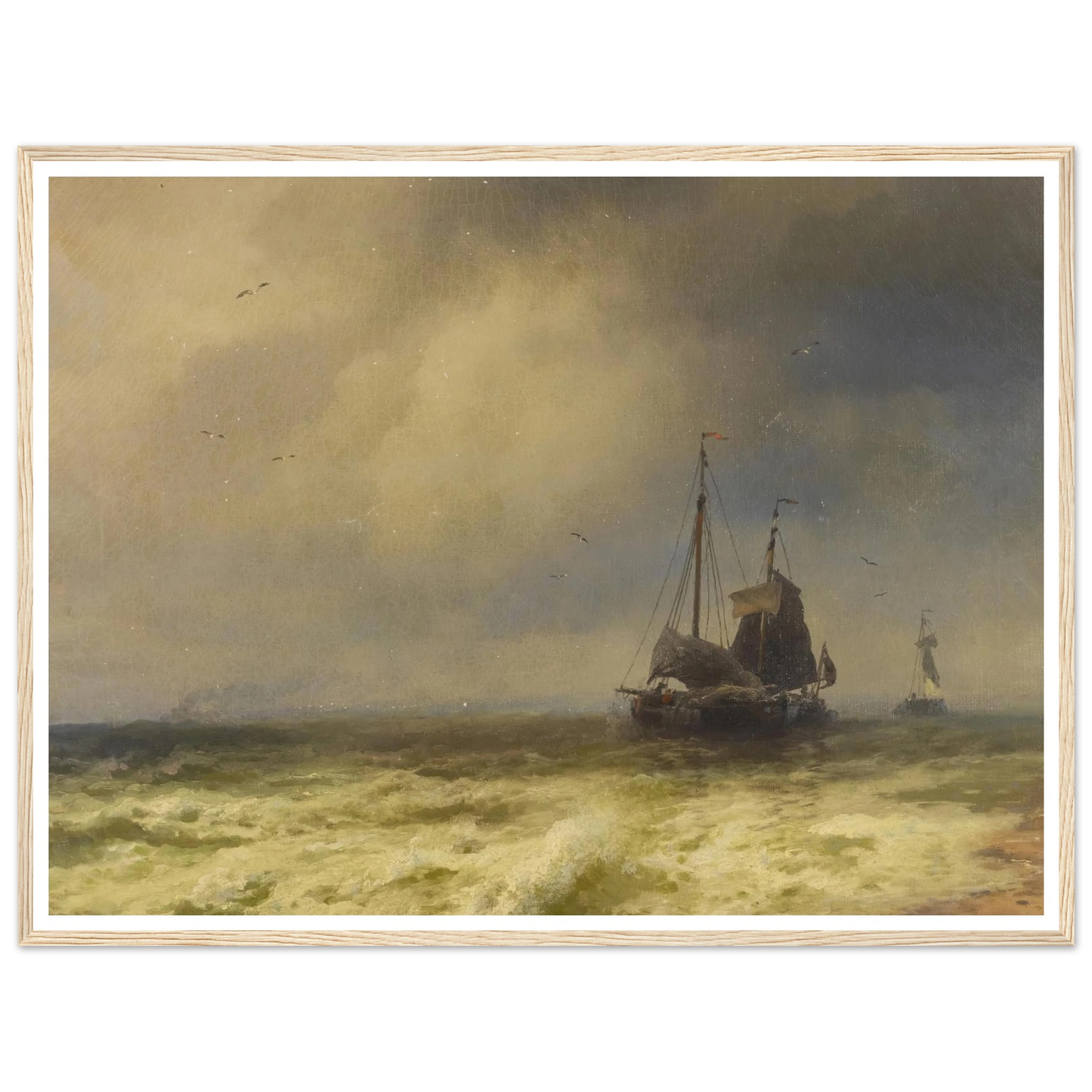 Two Ships By the Shoreline Art Print | Hermann Ottomar Herzog-Quipham Collections