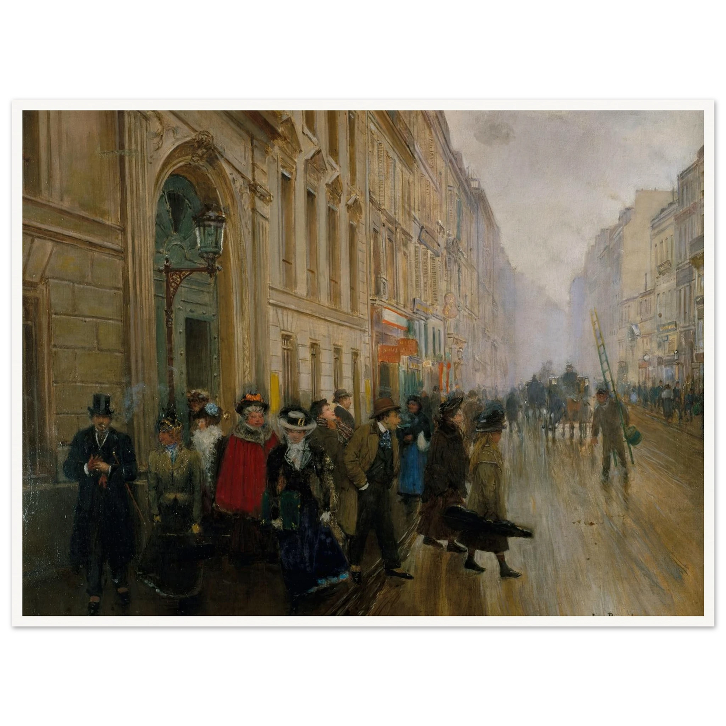 La sortie du conservatoire de musique (1899) Art Print | Jean Beraud-Quipham Collections