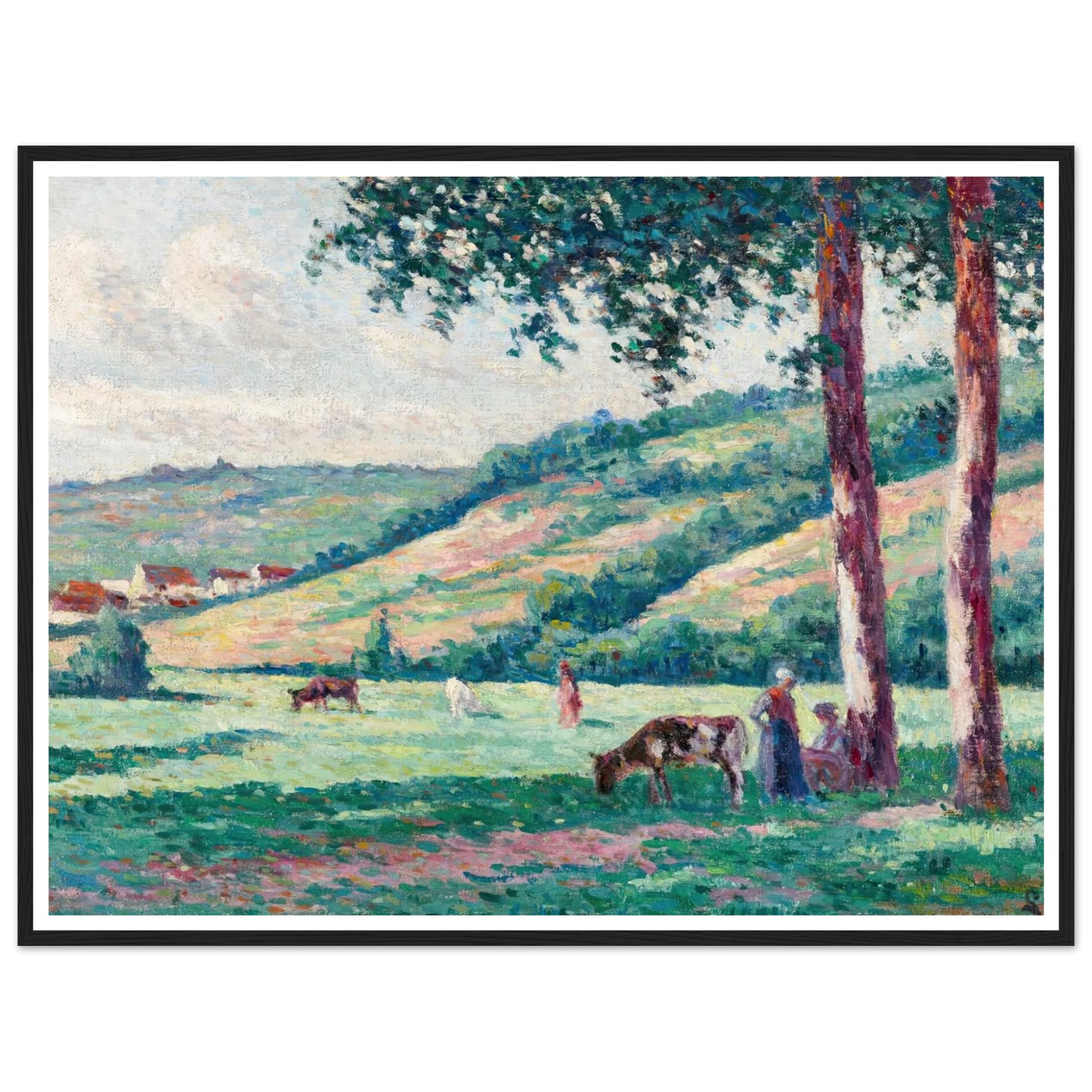 Paysage aux bergères et vachers (circa 1900) Art Print | Maximilien Luce-Quipham Collections