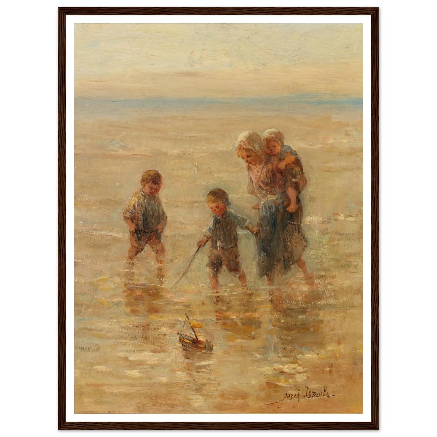 Children playing in the surf Art Print | Jozef Israels-Quipham Collections