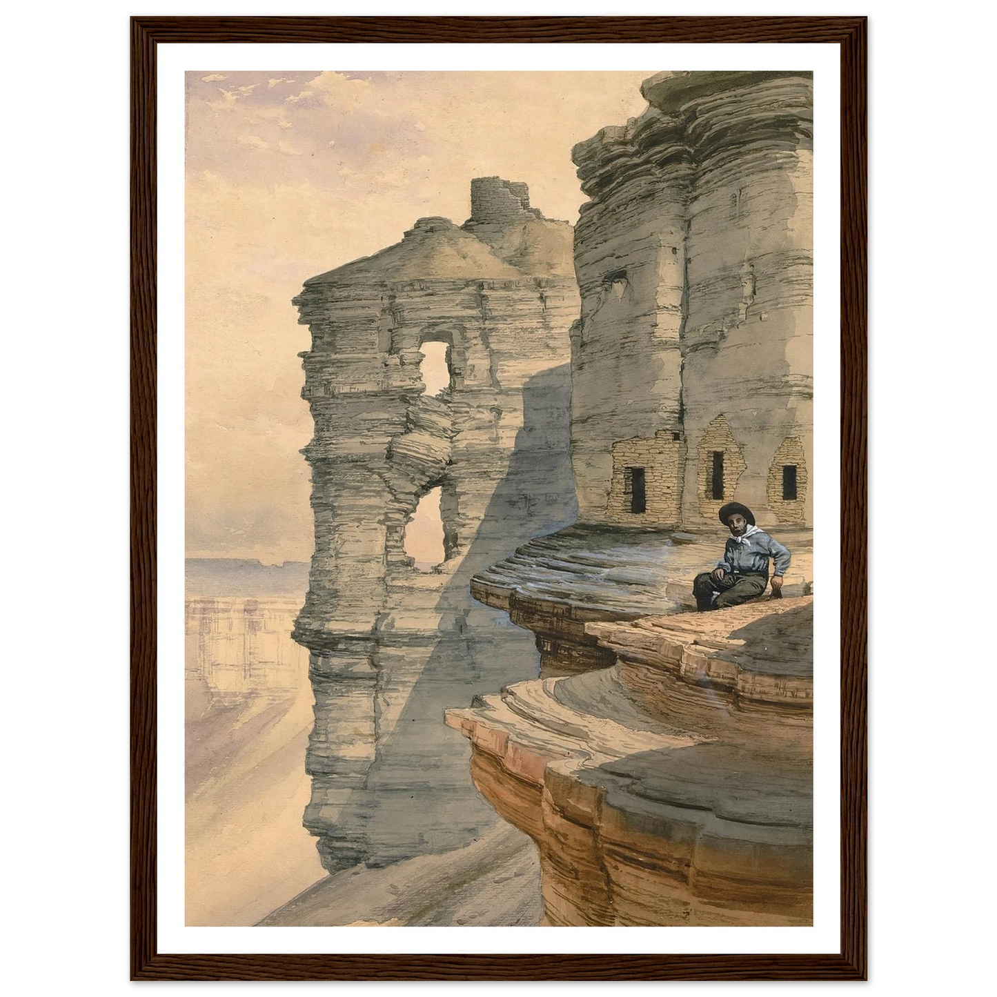 Cliff Houses On The Rio Mancos, Colorado (1878) Art Print | William Henry Holmes-Quipham Collections