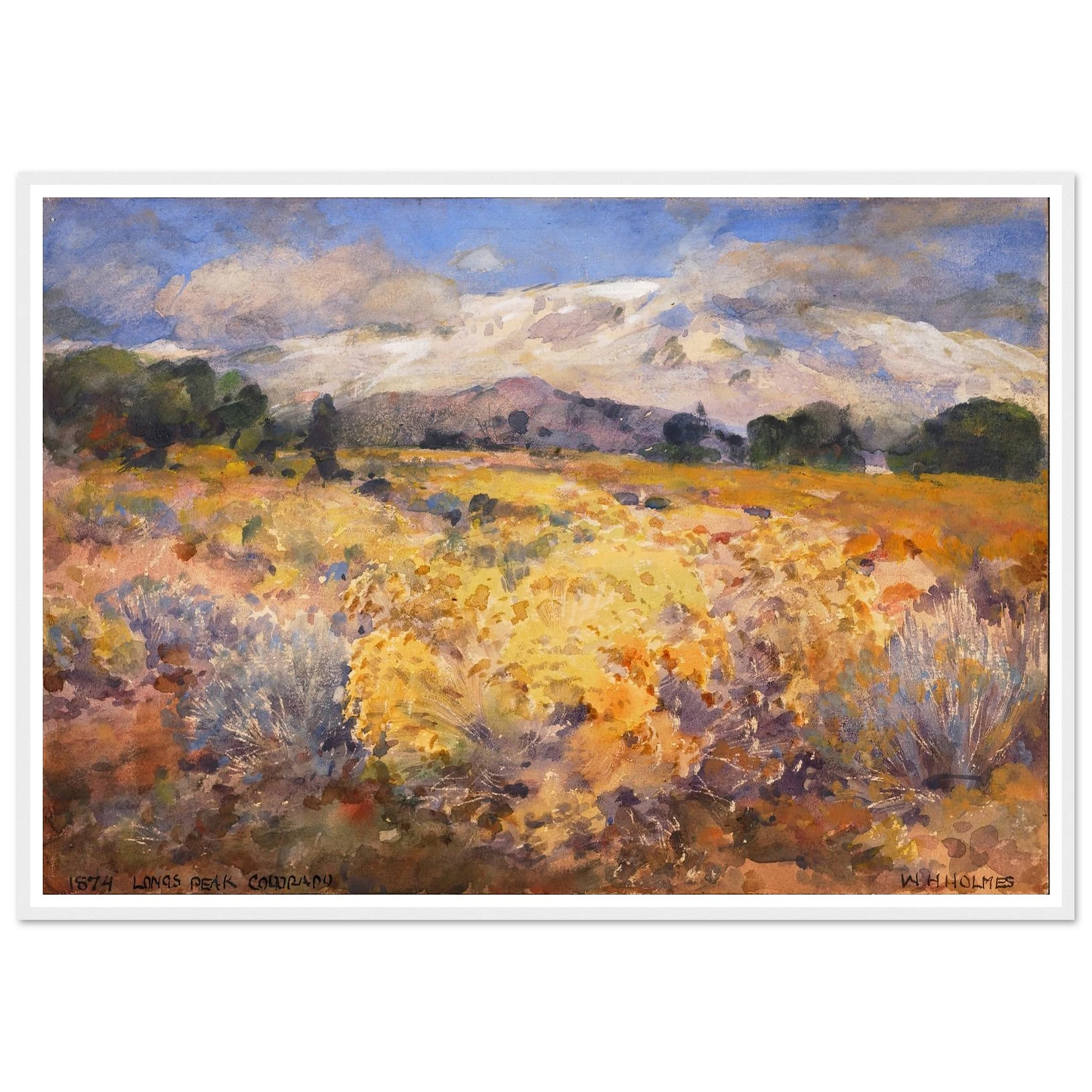 Long’s Peak, Colorado (1874) Art Print | William Henry Holmes-Quipham Collections