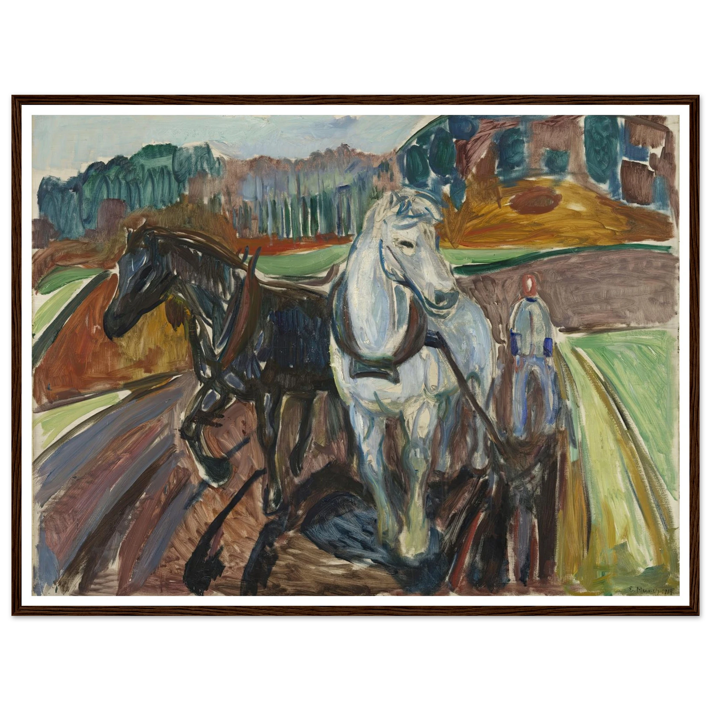 Autumn Ploughing (1919) Art Print | Edvard Munch-Quipham Collections