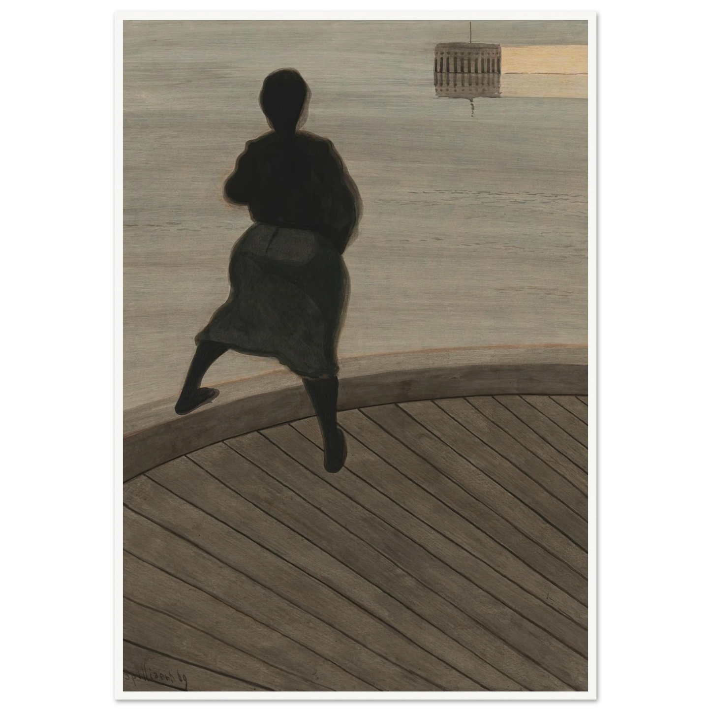 Femme de pêcheur sur le ponton (1909) Art Print | Leon Spilliaert-Quipham Collections