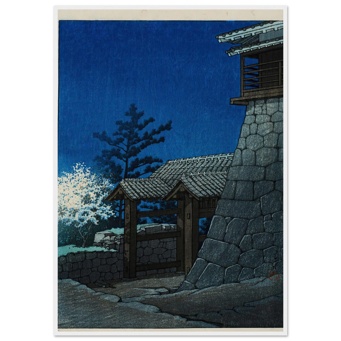 Matsuyamajo Tonashimon (Tonashi Gate, Matsuyama Castle) (1935) Art Print | Kawase Hasui-Quipham Collections