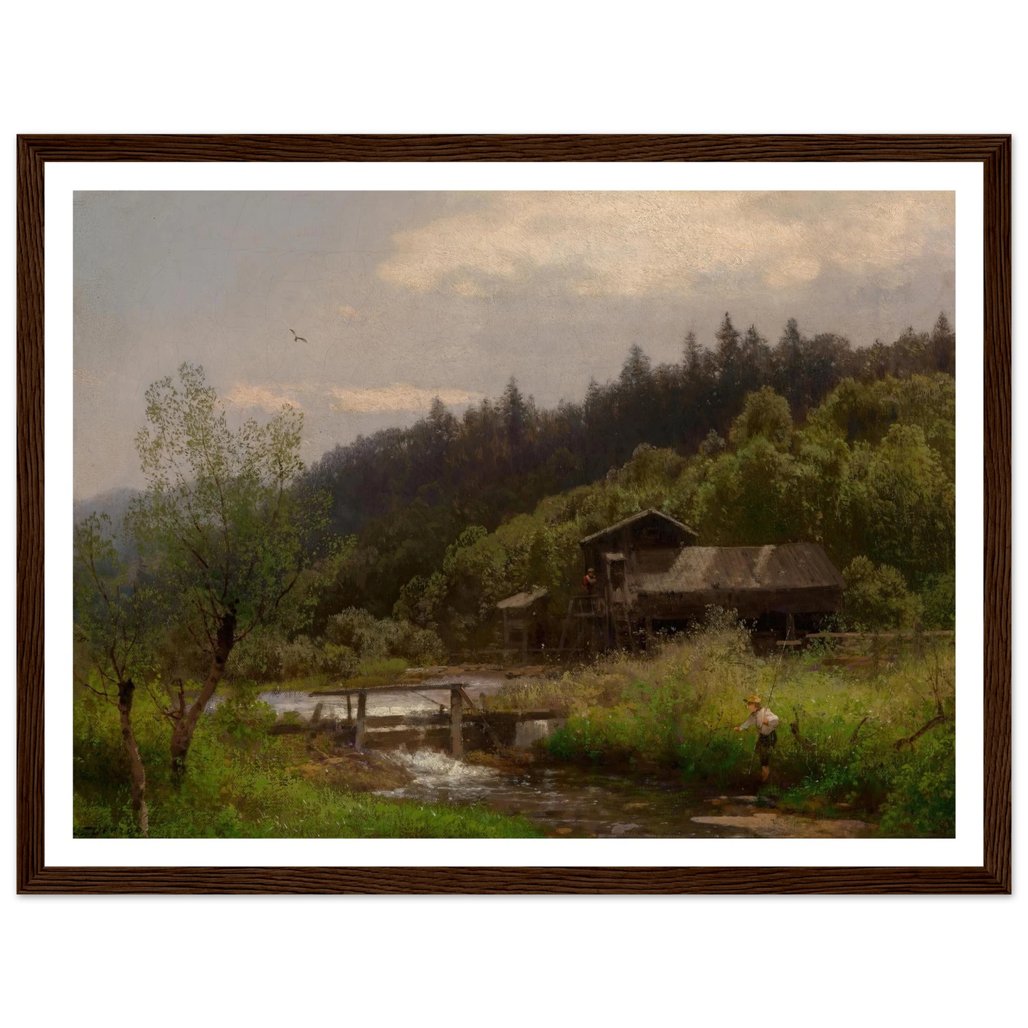 Farm House by the Creek Art Print | Hermann Ottomar Herzog-Quipham Collections