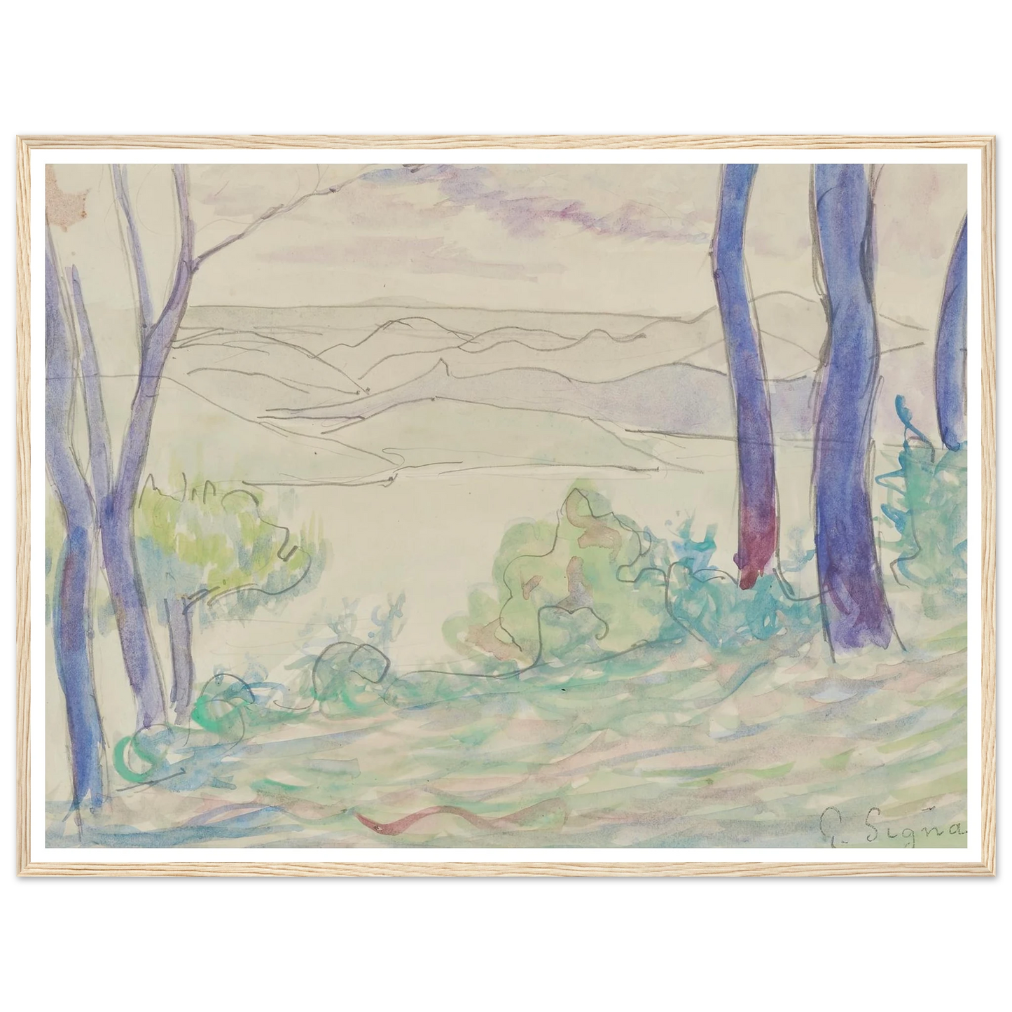 Paysage méditerranéen (1895) Art Print | Paul Signac-Quipham Collections
