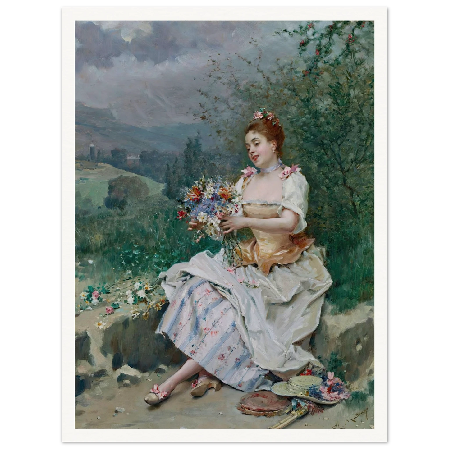 El bouquet de flores Art Print | Raimundo de Madrazo y Garreta-Quipham Collections