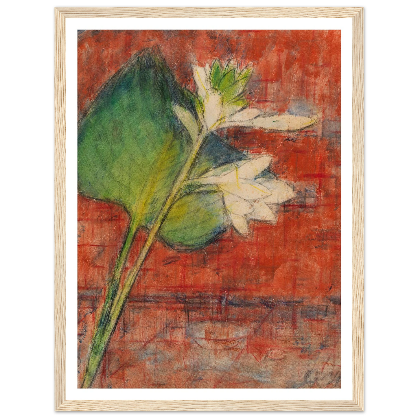 Herzblatttlilien auf rotem Grund (1934) Art Print | Christian Rohlfs-Quipham Collections