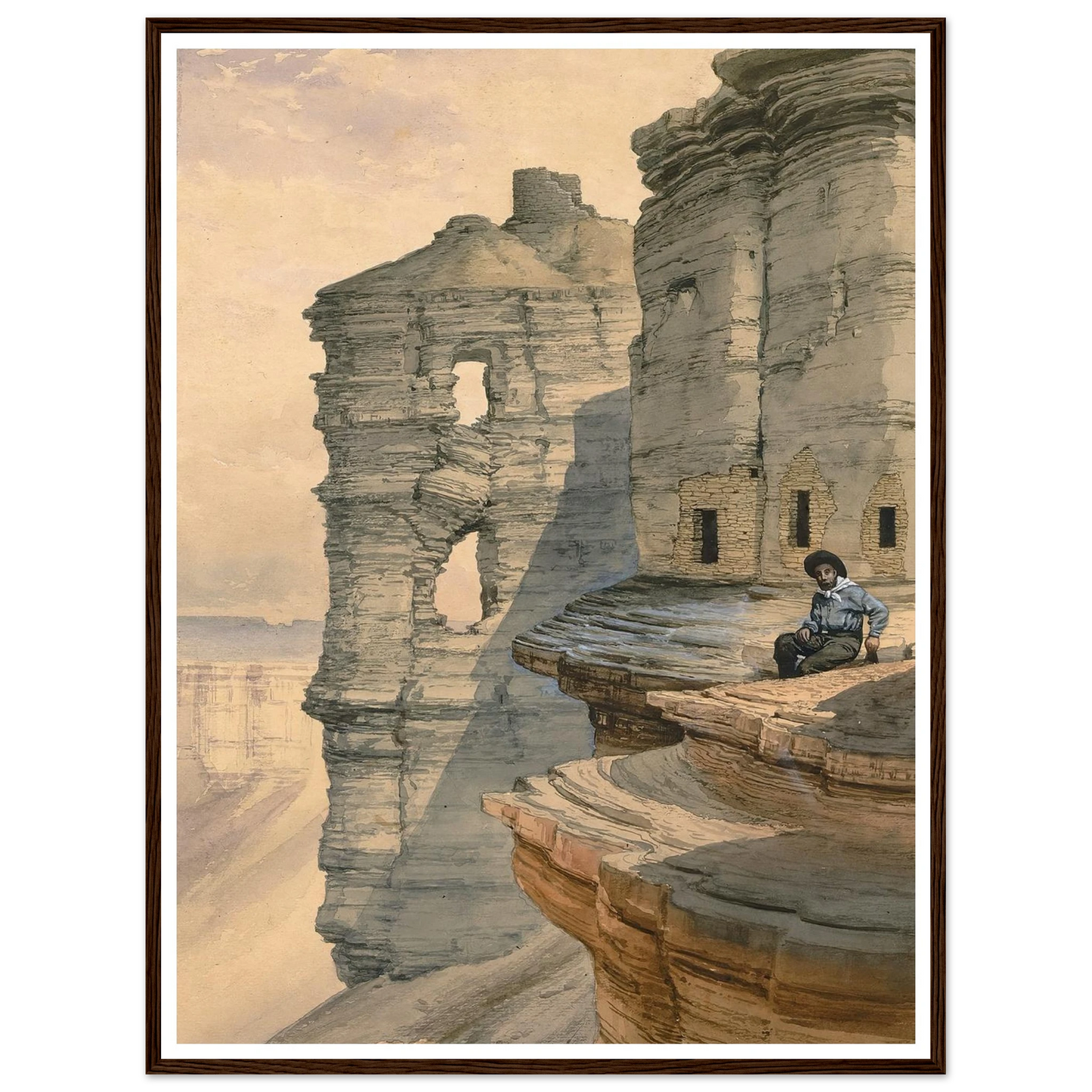 Cliff Houses On The Rio Mancos, Colorado (1878) Art Print | William Henry Holmes-Quipham Collections