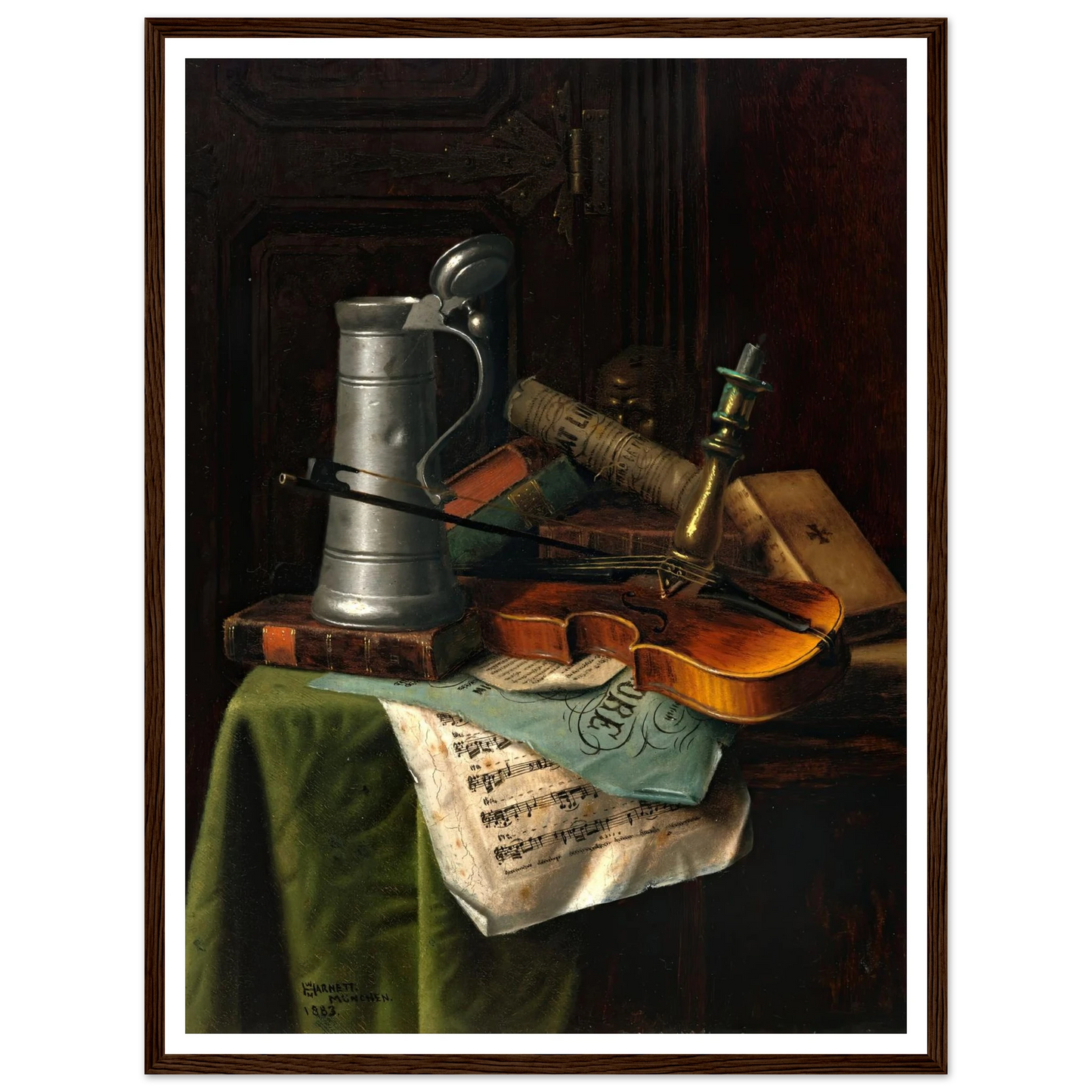 Still Life with Violin (1883) Art Print | William Michael Harnett-Quipham Collections
