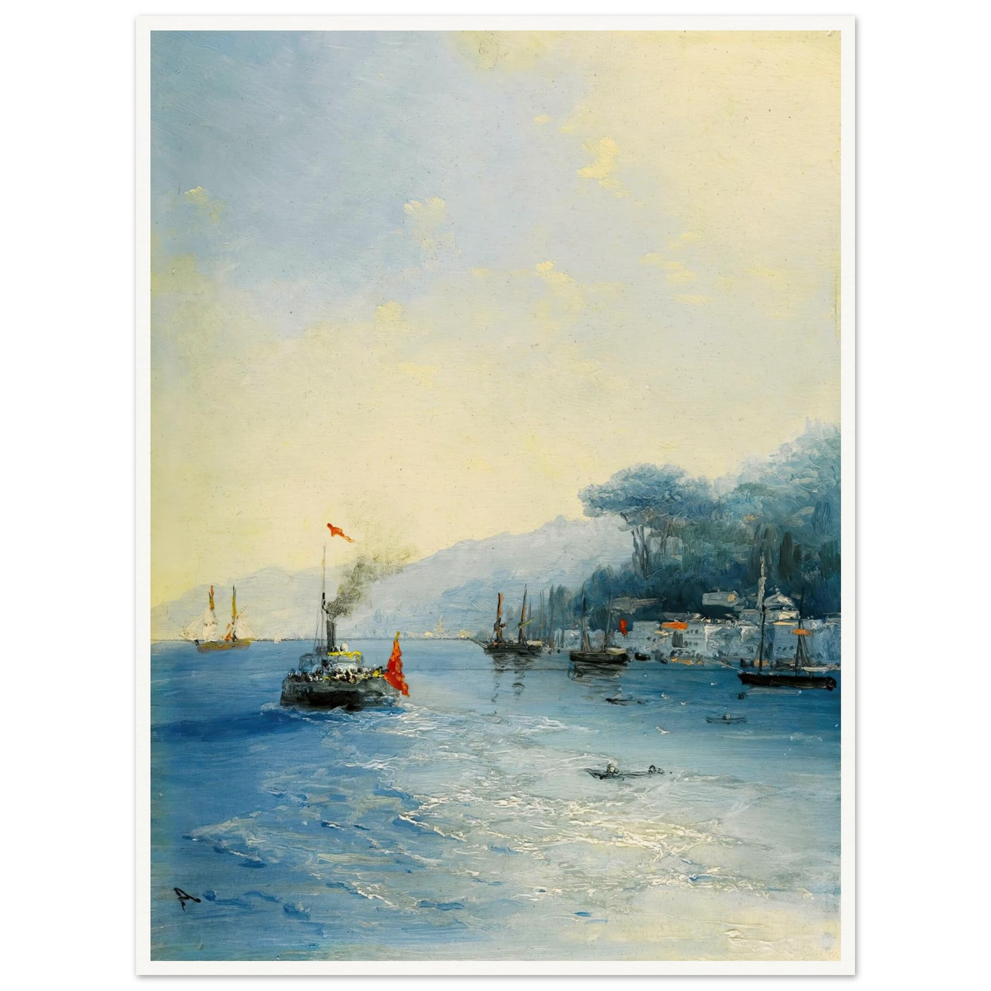Shipping On The Bosphorus, Constantinople (1900) Art Print | Ivan Konstantinovich Aivazovsky-Quipham Collections