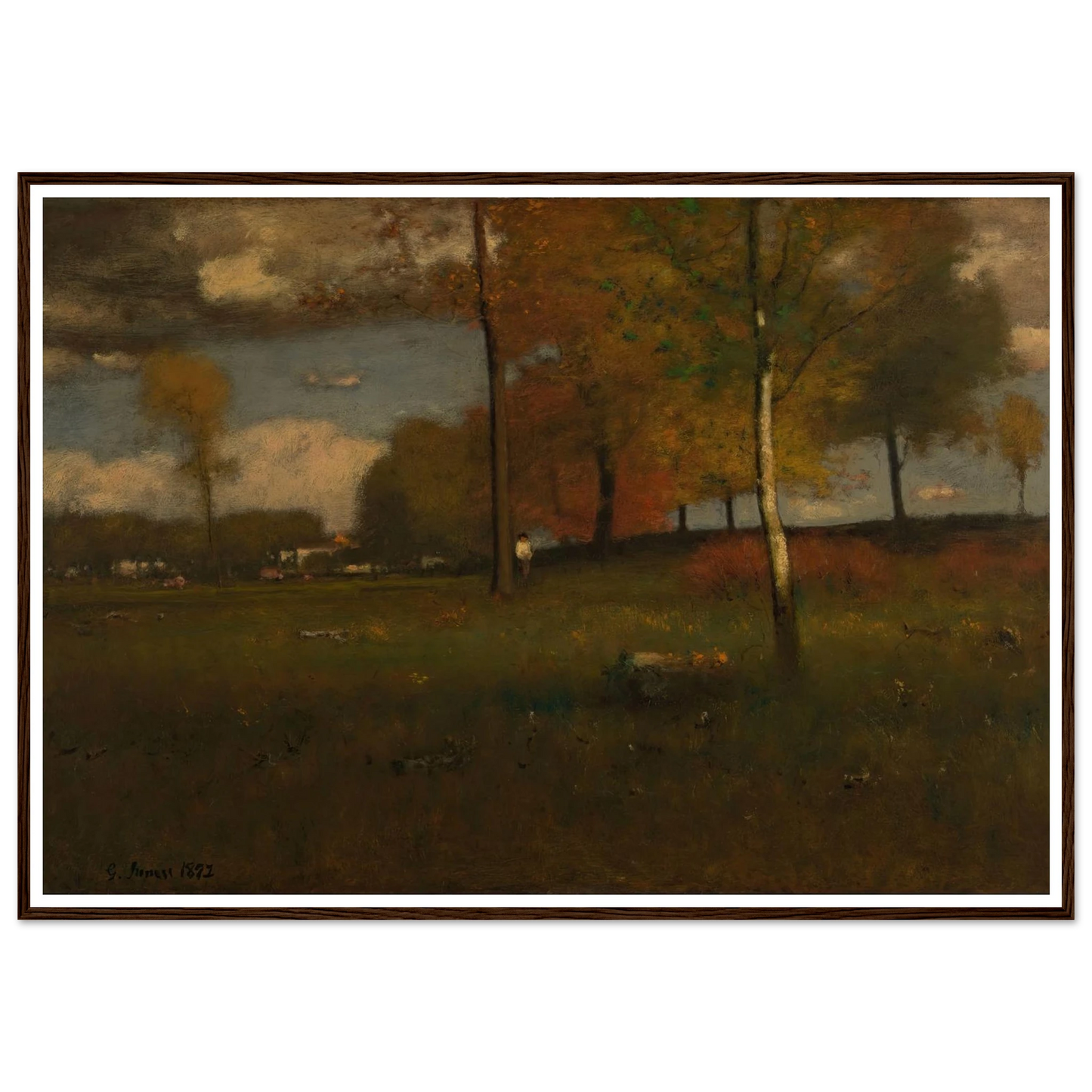 Near the Village, October (1892) Art Print | George Inness-Quipham Collections