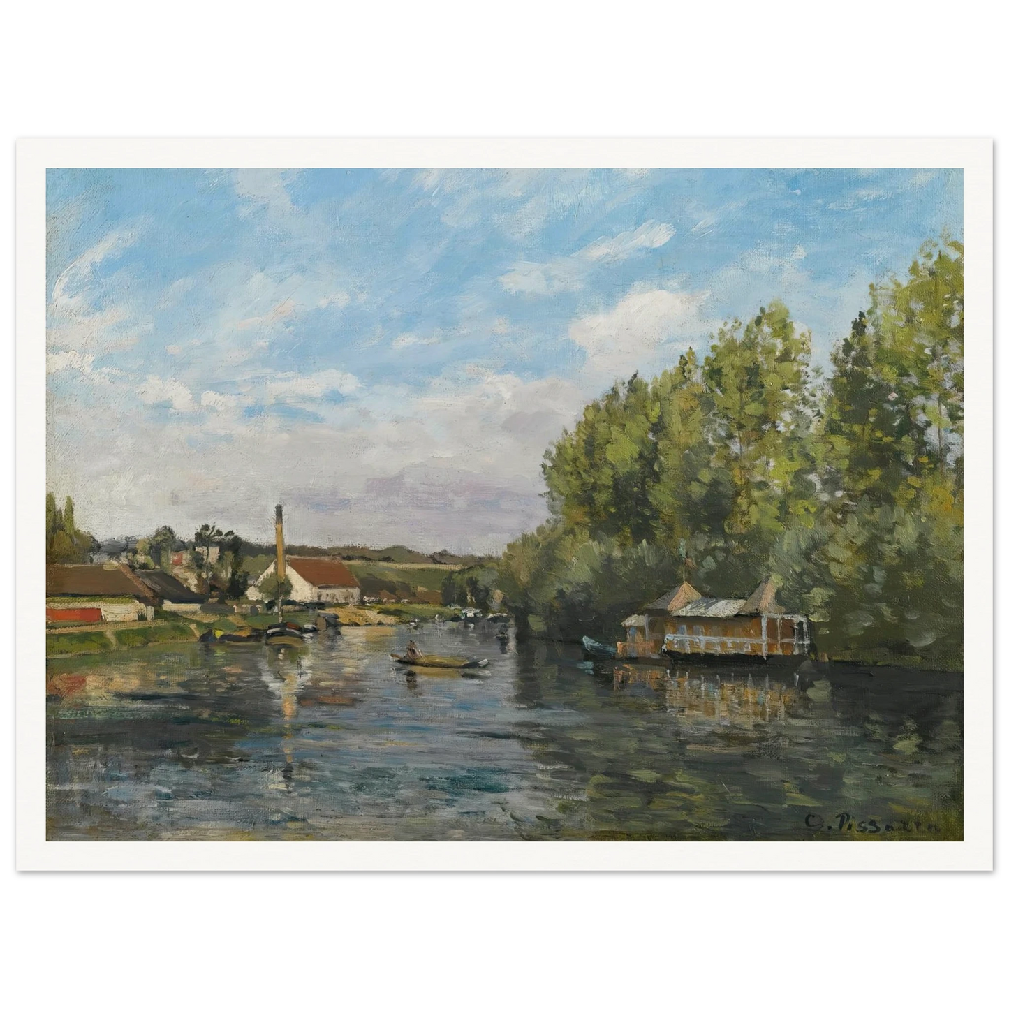 La Seine À Port-Marly (circa 1872) Art Print | Camille Pissarro-Quipham Collections