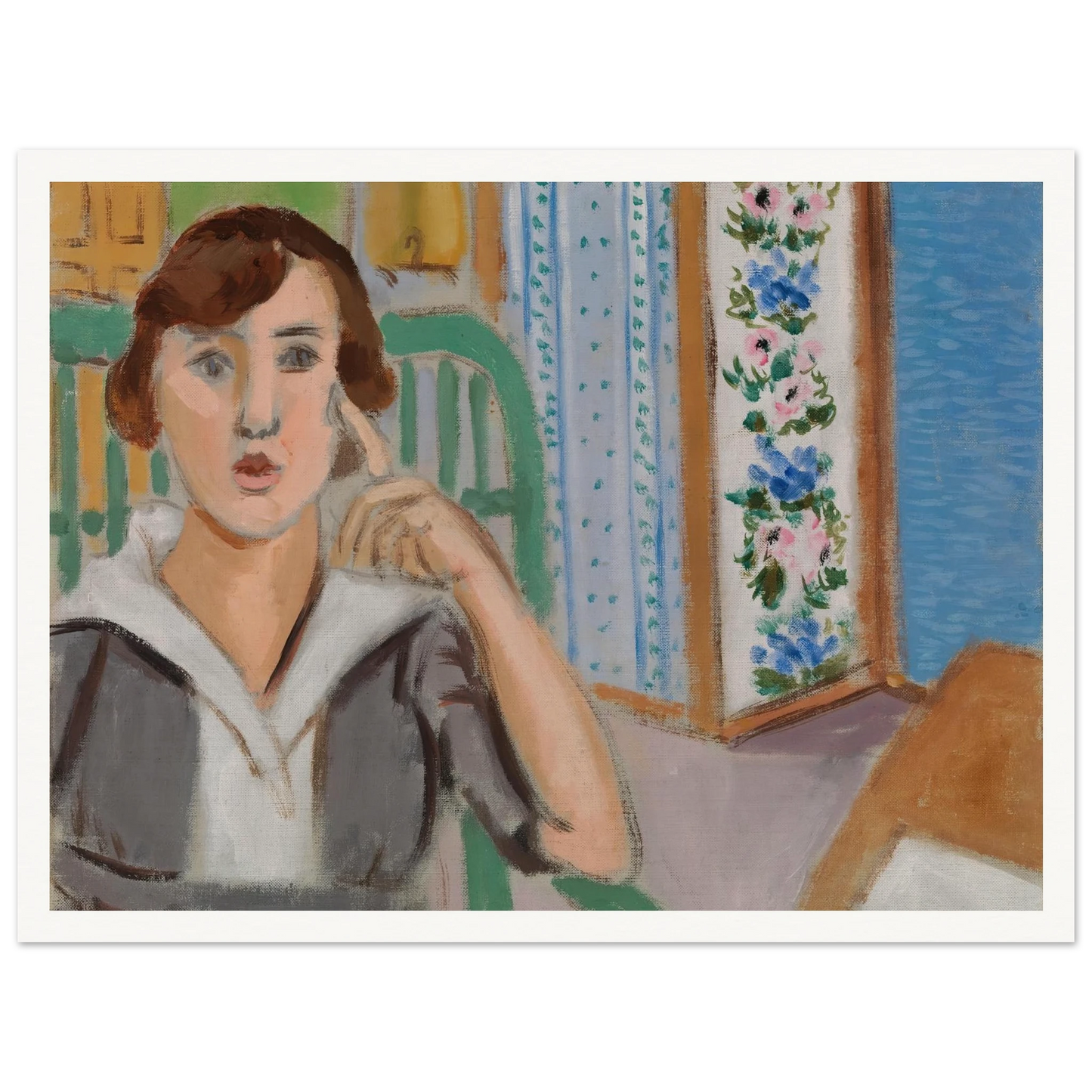 Woman and Screen (La Femme au paravent) (1919) Art Print | Henri Matisse-Quipham Collections