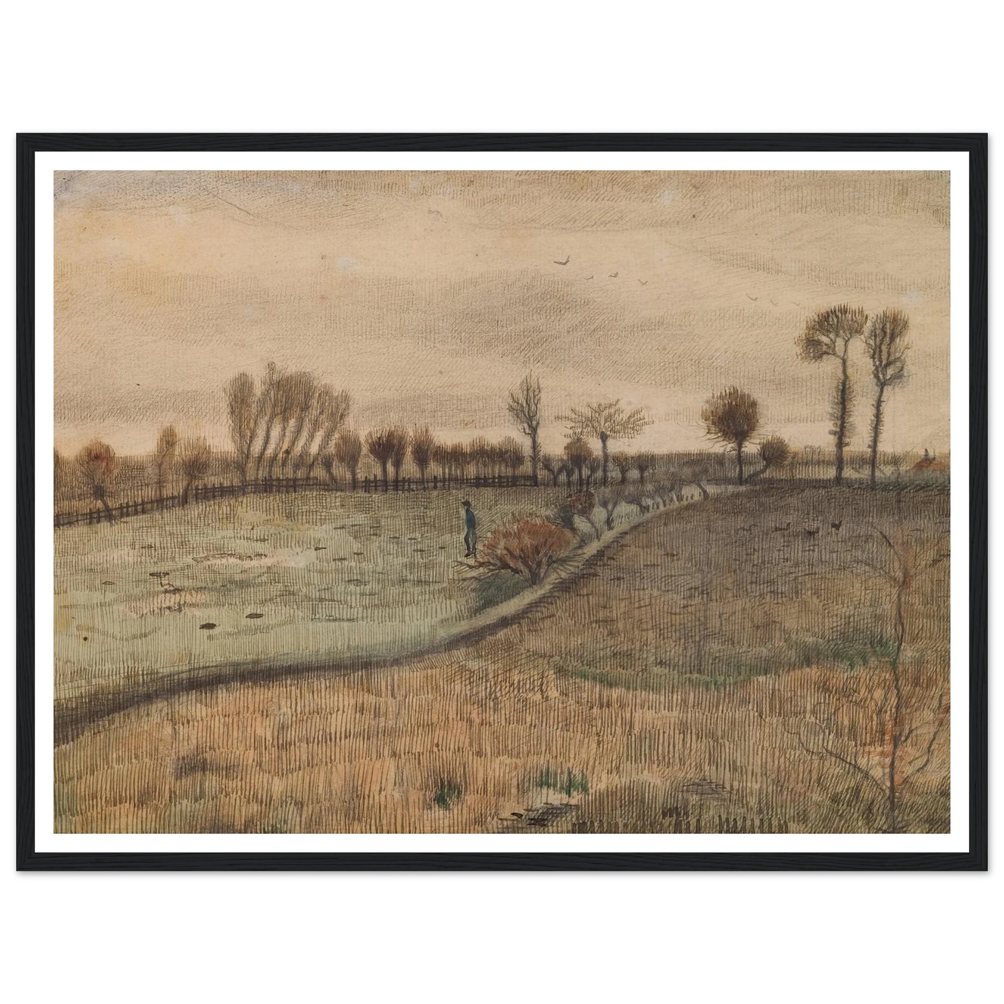 Landscape with Pollard Willows (c.1880) Art Print | Vincent van Gogh-Quipham Collections