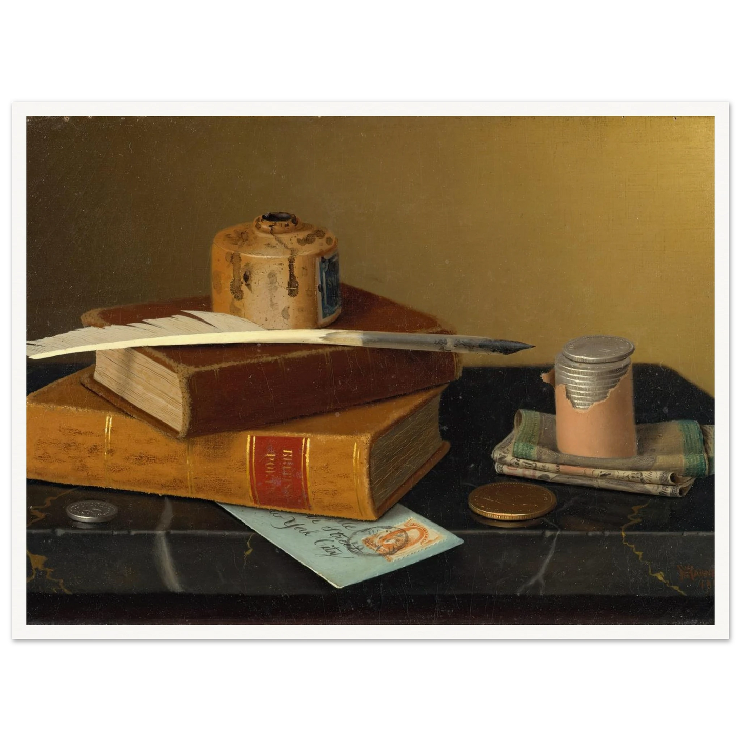 The Banker’s Table (1877) Art Print | William Michael Harnett-Quipham Collections