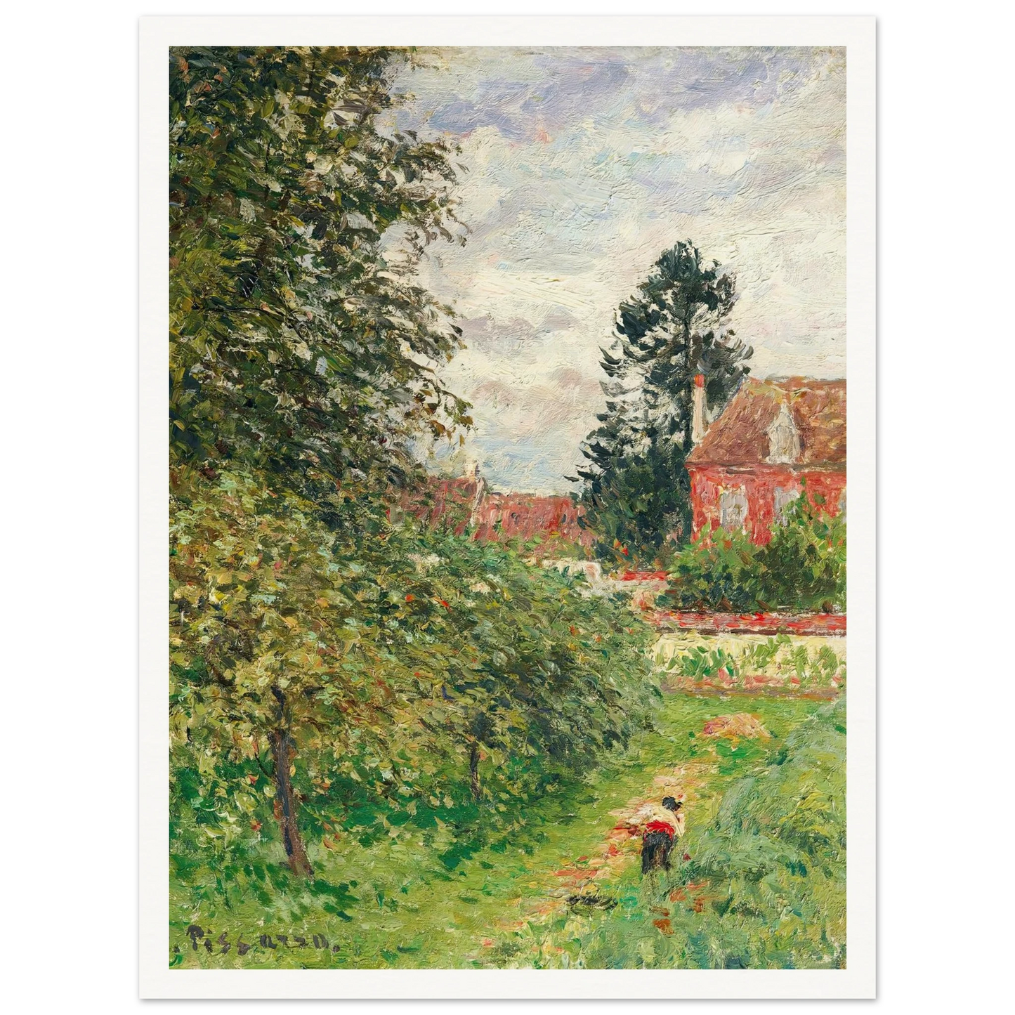 La Maison Des Anglais, Éragny (circa 1902) Art Print | Camille Pissarro-Quipham Collections