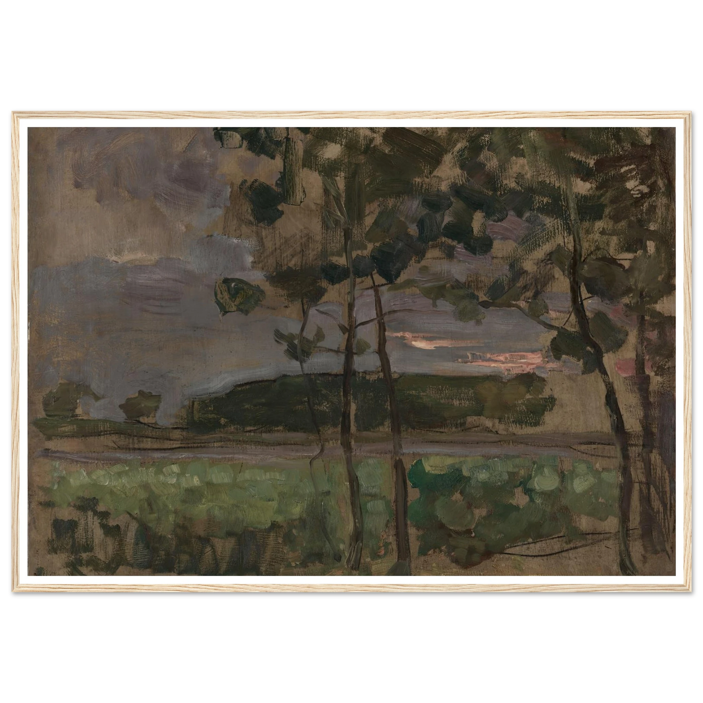 Field with Young Trees in the Foreground (c. 1907) Art Print | Piet Mondrian-Quipham Collections