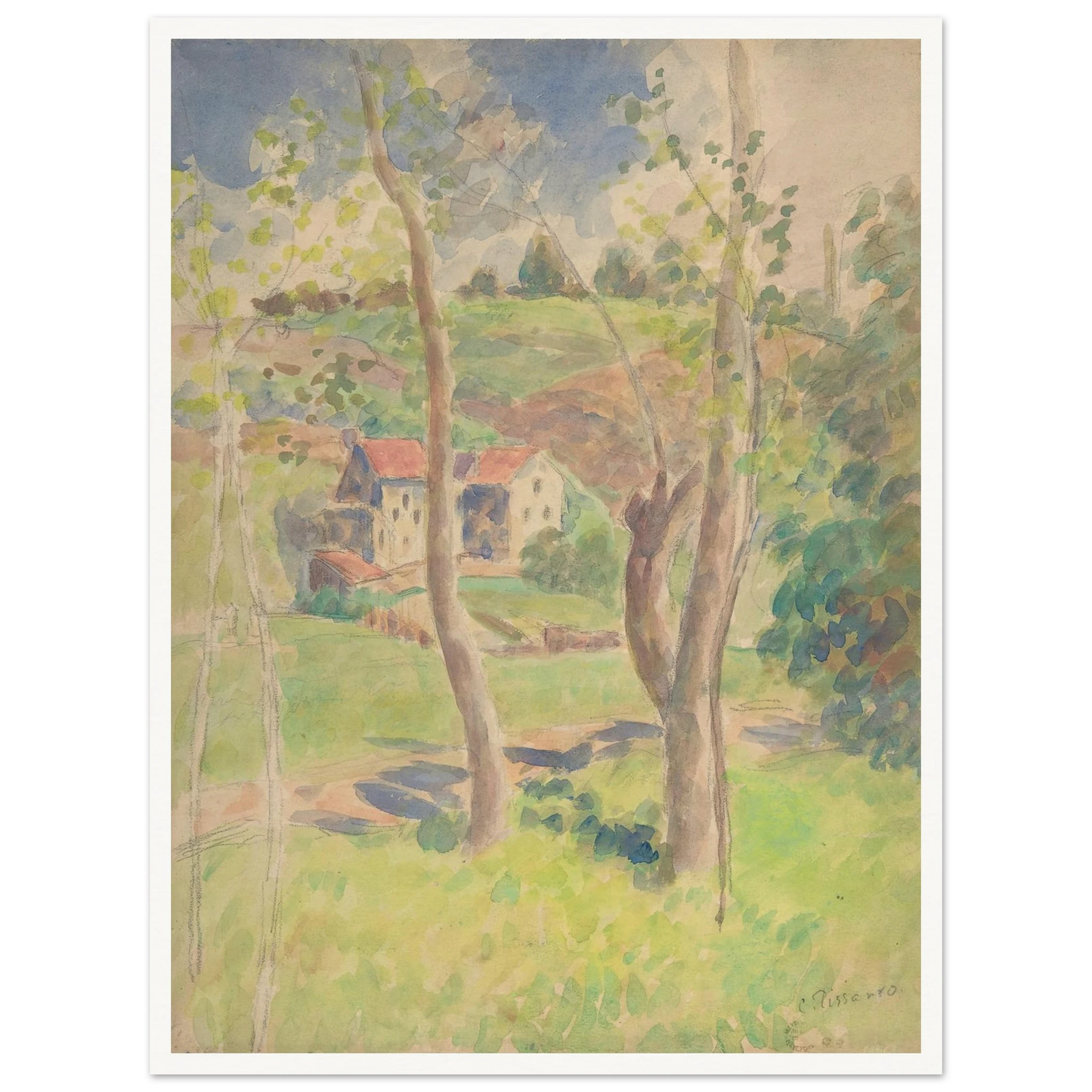 Landscape (second half 19th century) Art Print | Camille Pissarro-Quipham Collections